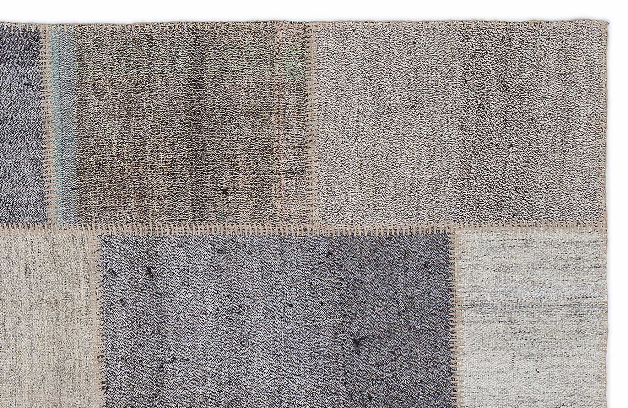 Striped Over Dyed Kilim Patchwork Unique Rug 5'3'' x 7'7'' ft 160 x 230 cm