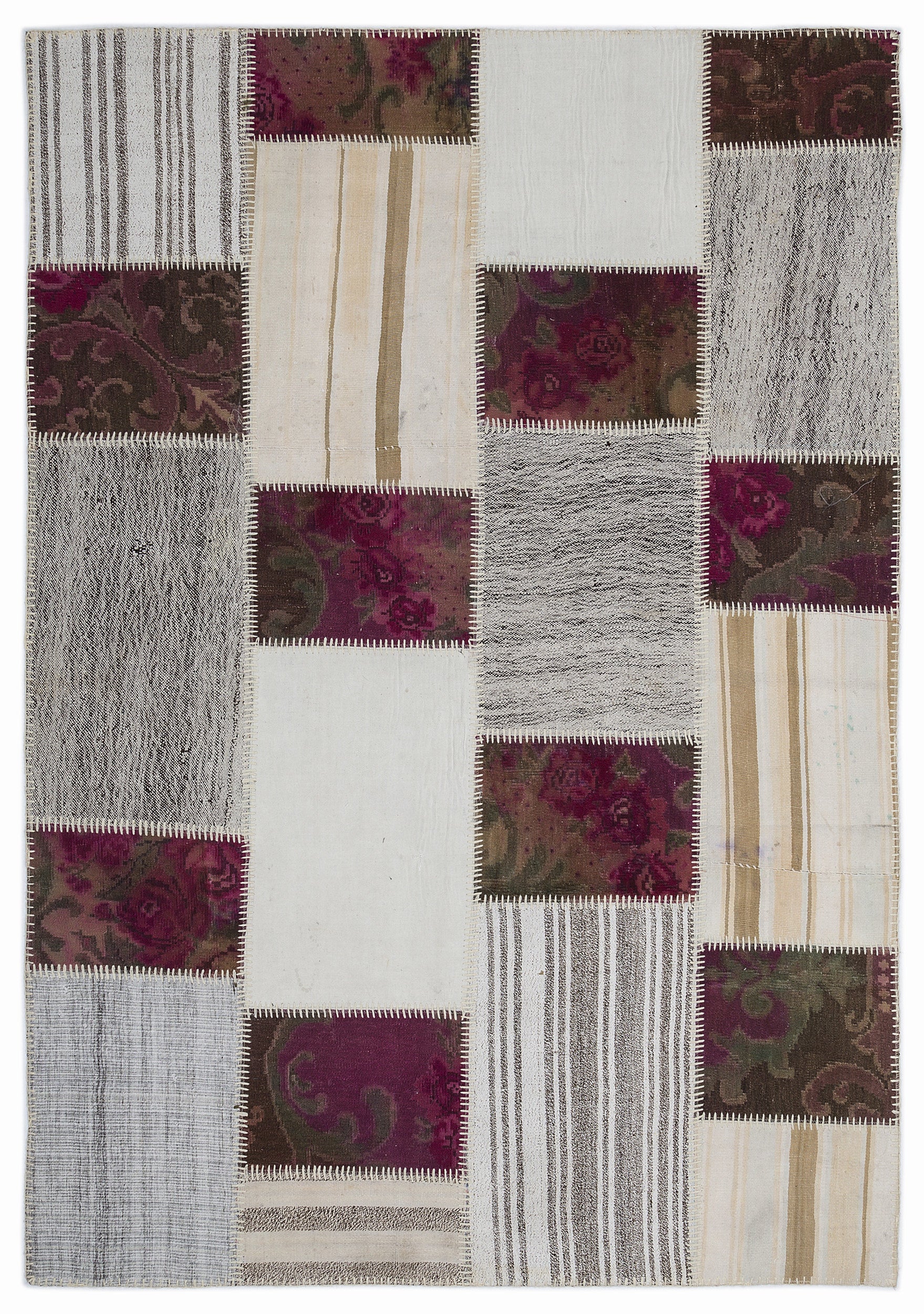 Karabakh Over Dyed Kilim Patchwork Unique Rug 5'3'' x 7'7'' ft 160 x 230 cm