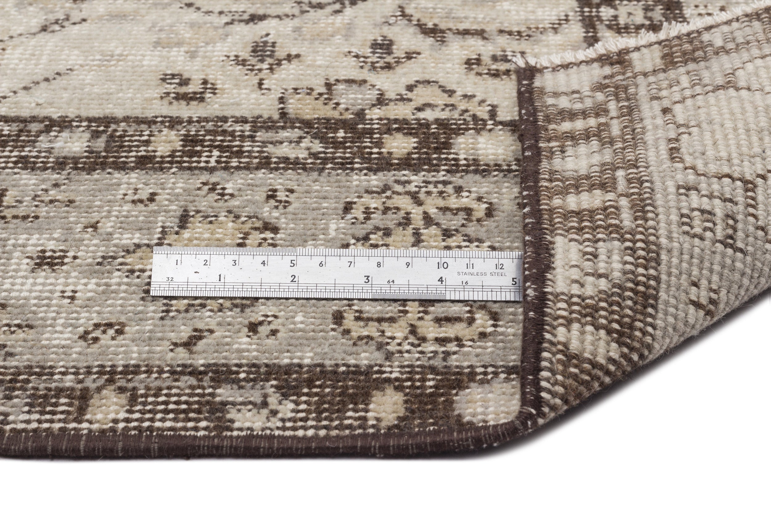 Beige Over Dyed Vintage Rug 4'10'' x 8'6'' ft 147 x 260 cm