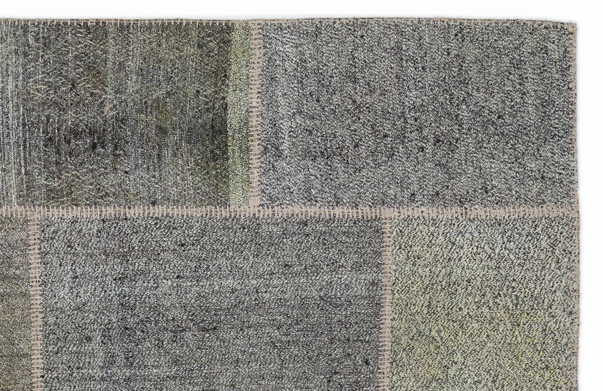 Striped Over Dyed Kilim Patchwork Unique Rug 5'3'' x 7'7'' ft 160 x 230 cm