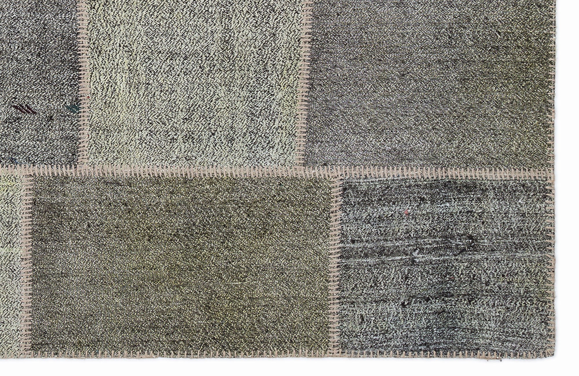 Striped Over Dyed Kilim Patchwork Unique Rug 5'3'' x 7'7'' ft 160 x 230 cm