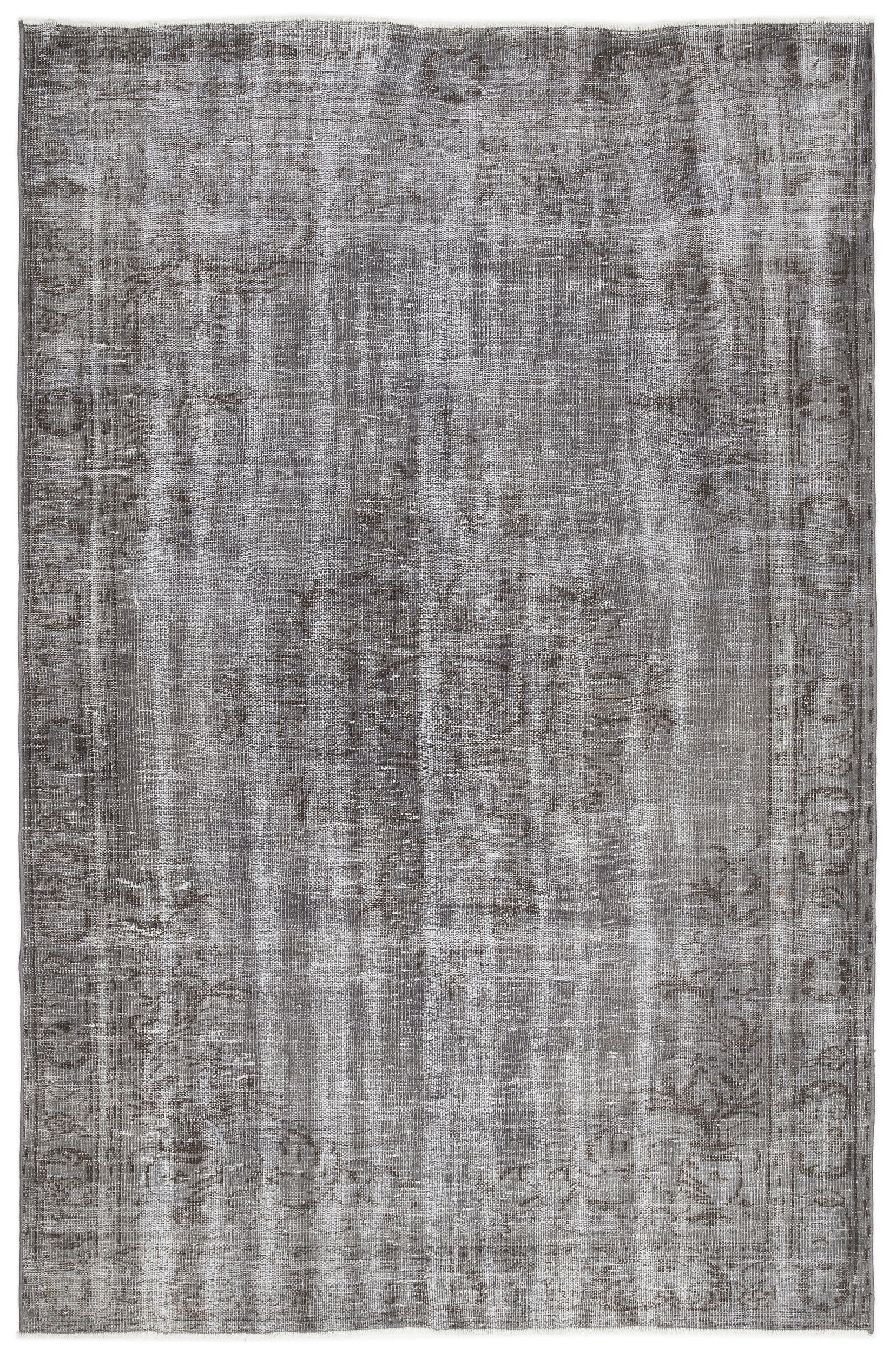 Gray Over Dyed Vintage Rug 5'9'' x 8'11'' ft 175 x 272 cm