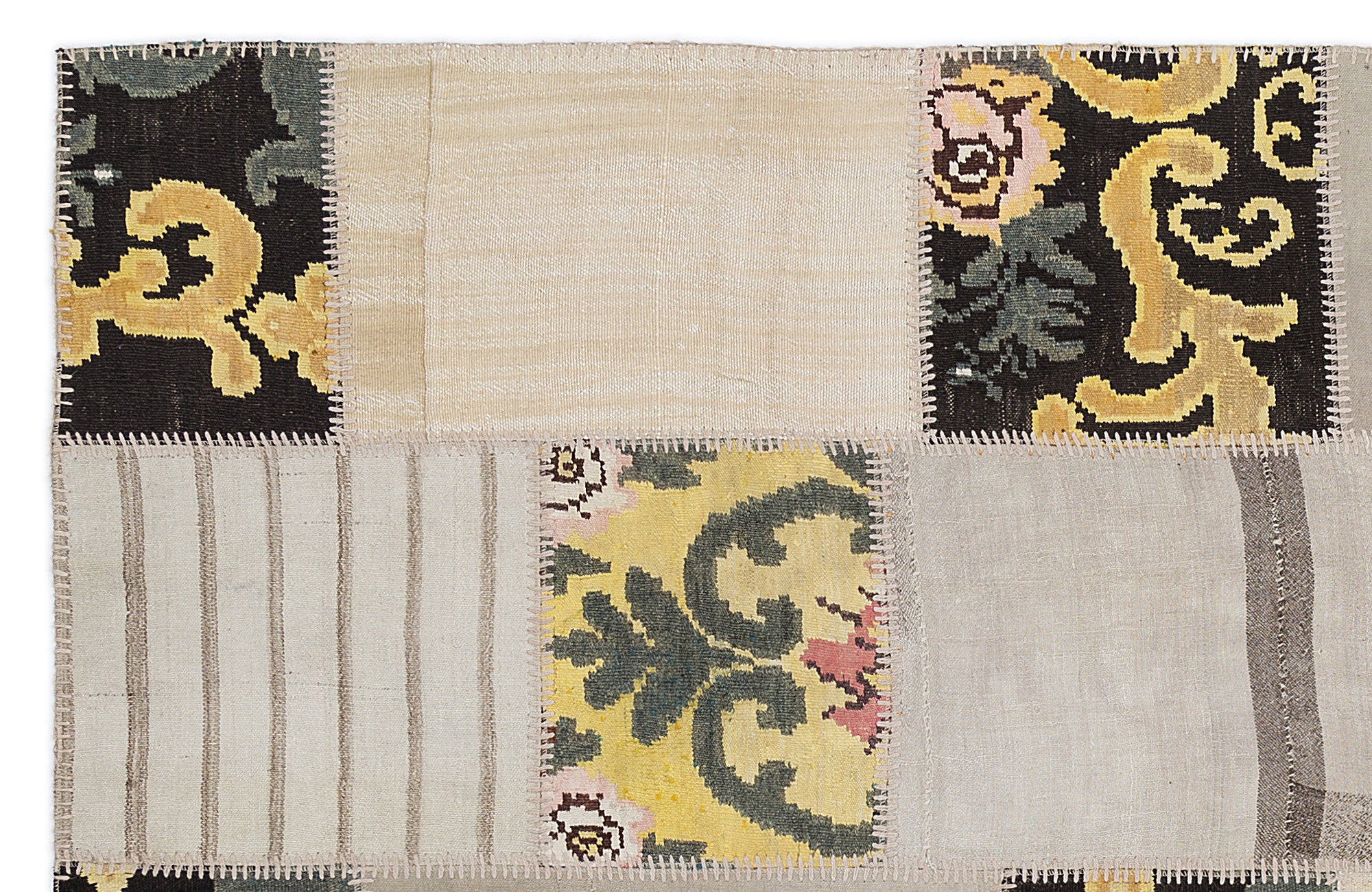 Karabakh Over Dyed Kilim Patchwork Unique Rug 5'3'' x 7'7'' ft 160 x 230 cm