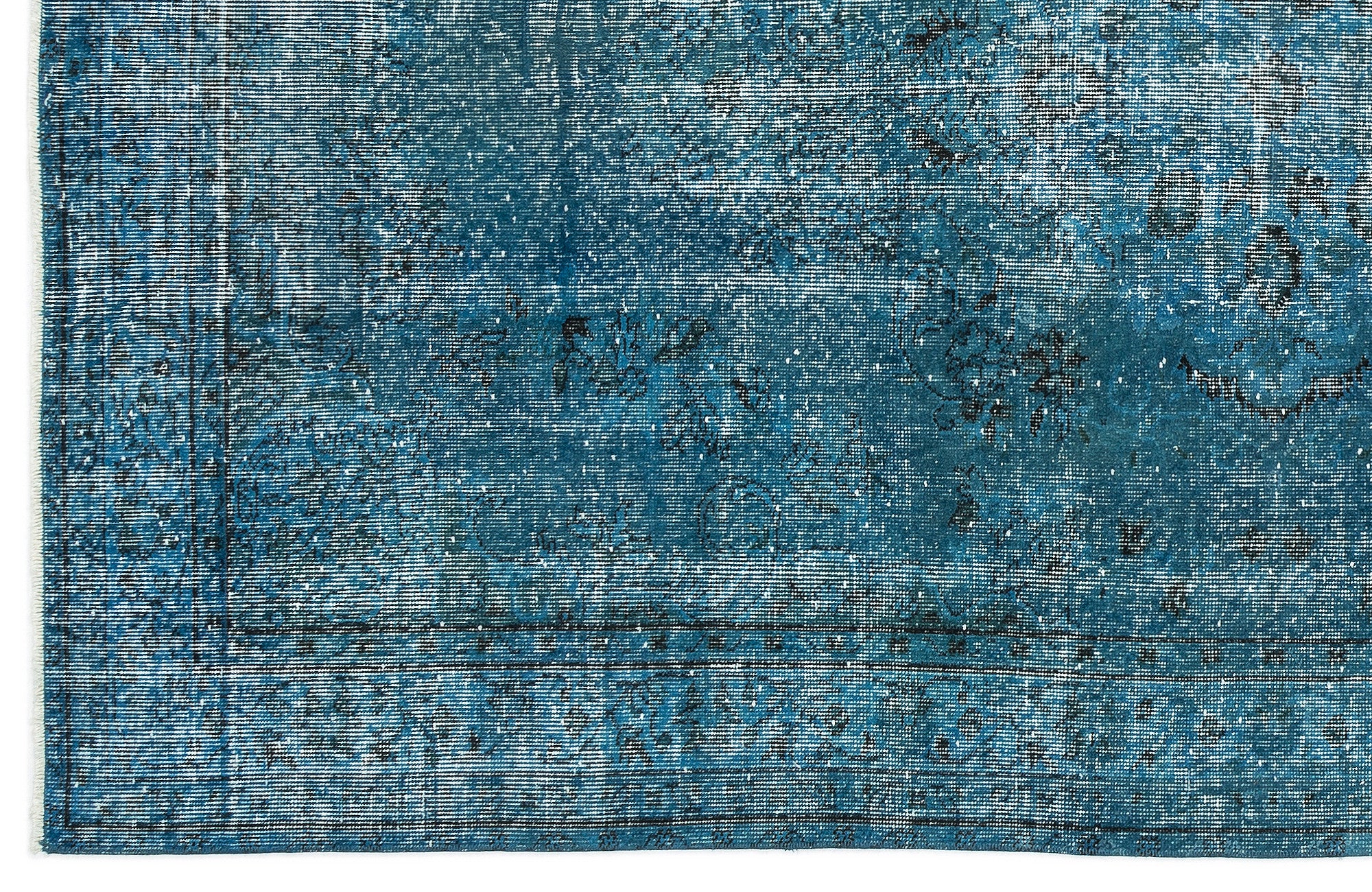 Turquoise  Over Dyed Vintage Rug 5'4'' x 8'10'' ft 163 x 268 cm