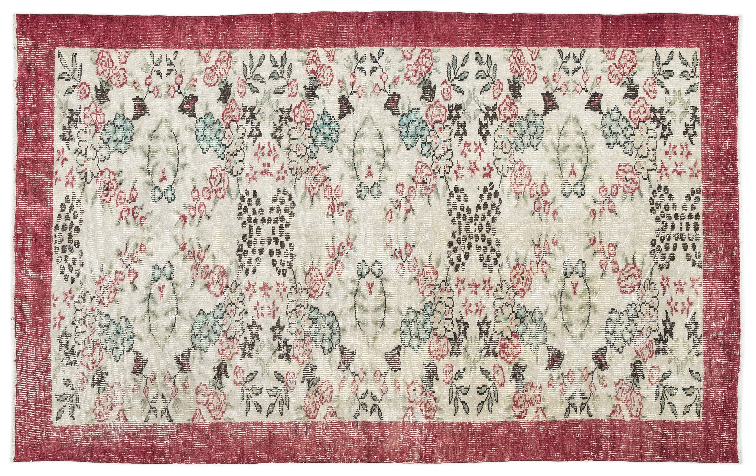 Naturel Over Dyed Vintage Rug 5'3'' x 8'4'' ft 159 x 254 cm