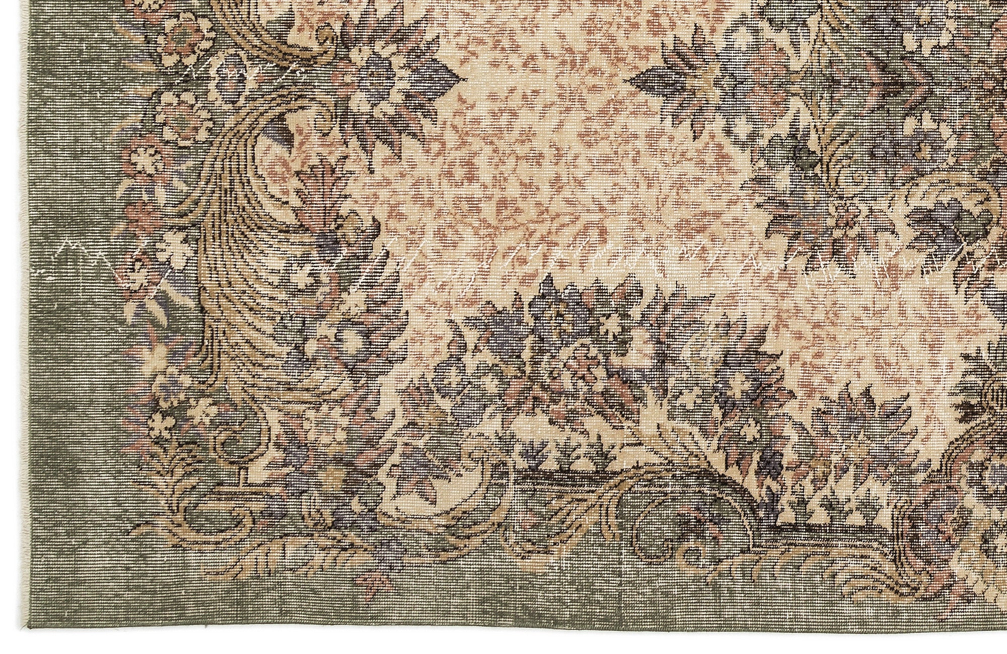 Naturel Over Dyed Vintage Rug 5'6'' x 9'6'' ft 168 x 290 cm