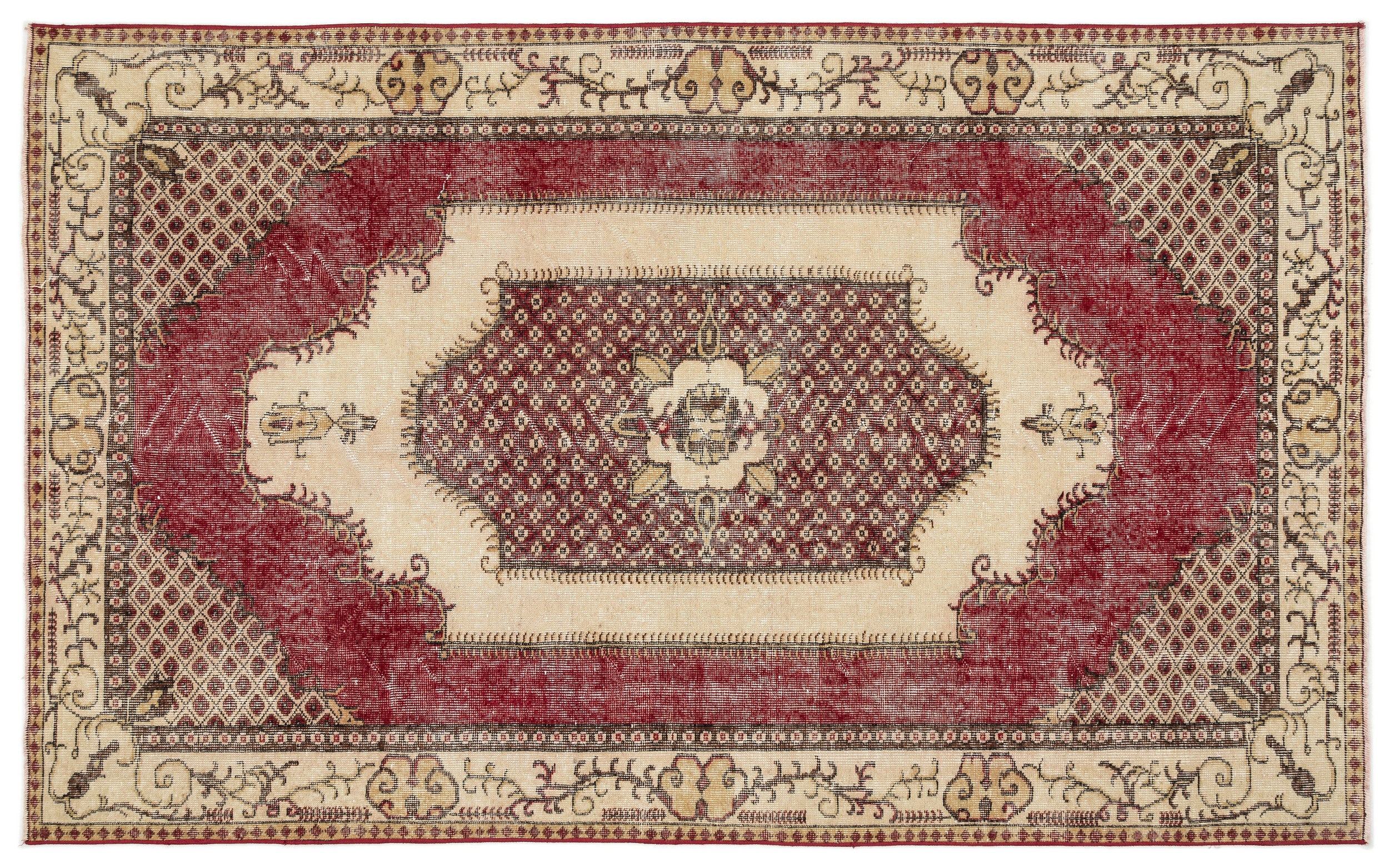 Naturel Over Dyed Vintage Rug 5'8'' x 9'4'' ft 173 x 284 cm