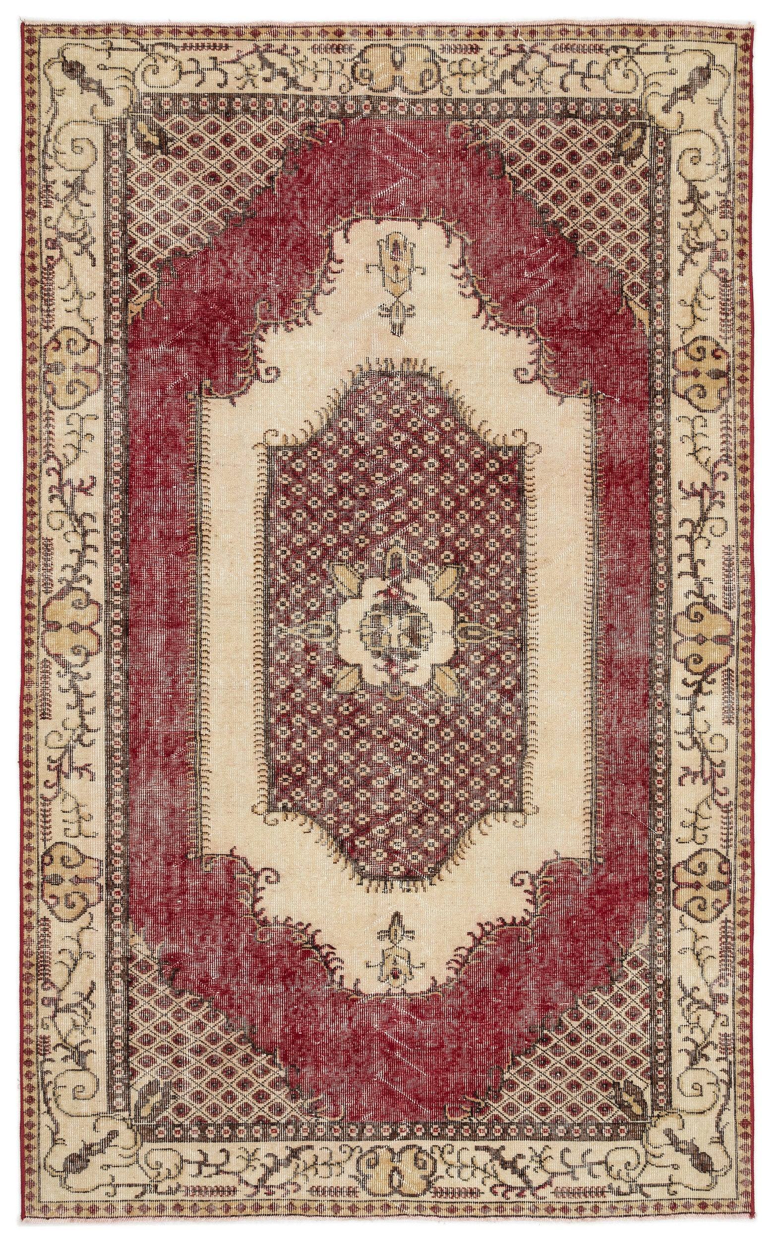 Naturel Over Dyed Vintage Rug 5'8'' x 9'4'' ft 173 x 284 cm