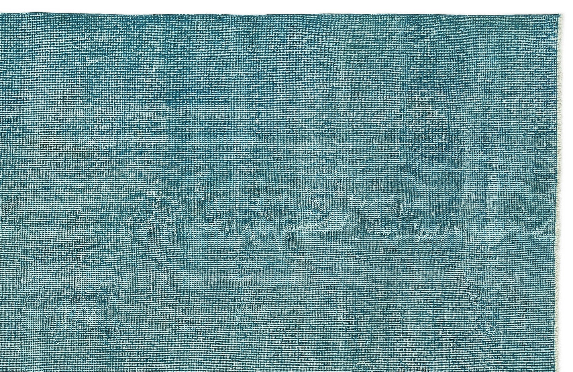 Turquoise  Over Dyed Vintage Rug 4'11'' x 8'8'' ft 149 x 265 cm
