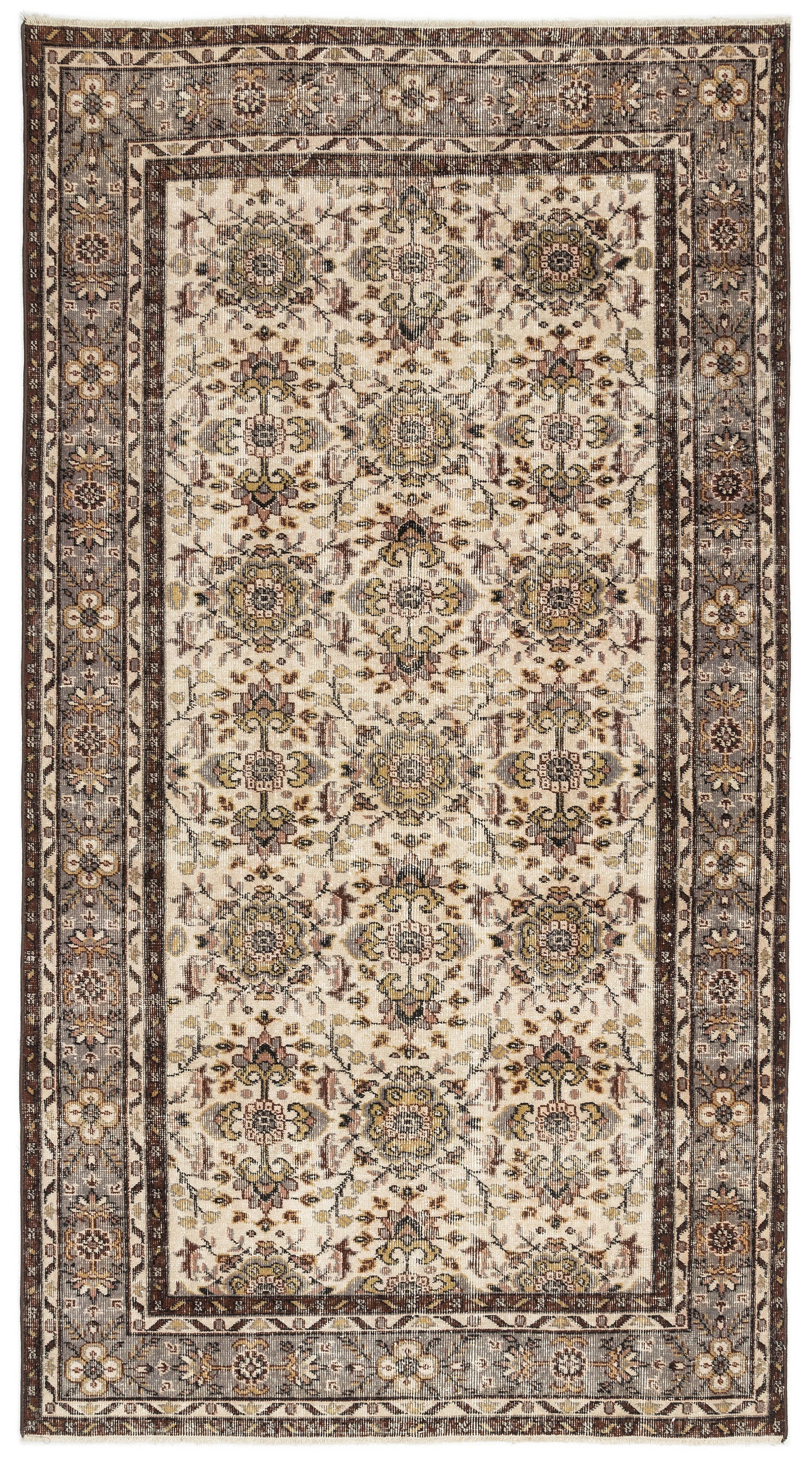Naturel Over Dyed Vintage Rug 4'8'' x 8'6'' ft 142 x 260 cm