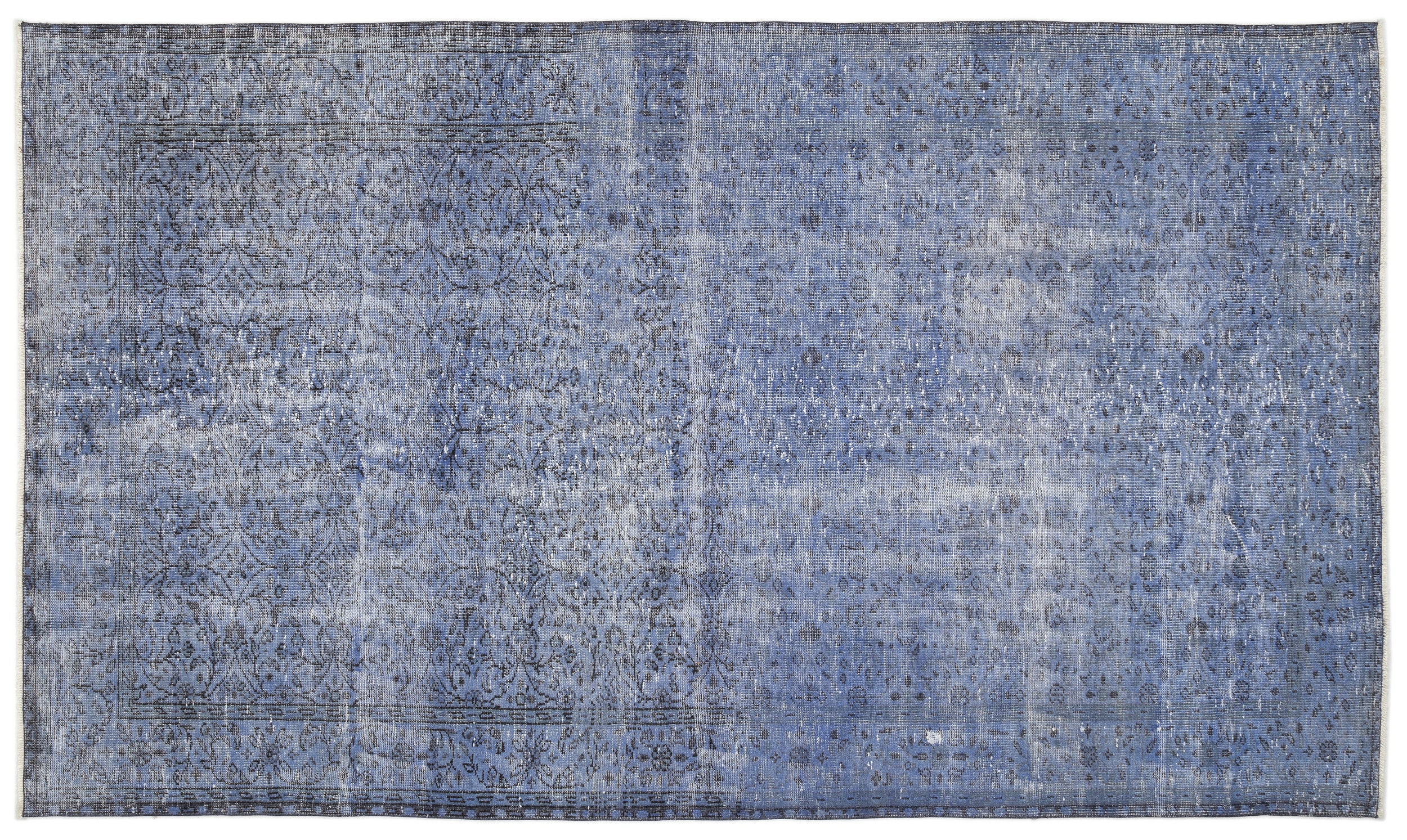 Blue Over Dyed Vintage Rug 6'0'' x 10'4'' ft 183 x 316 cm
