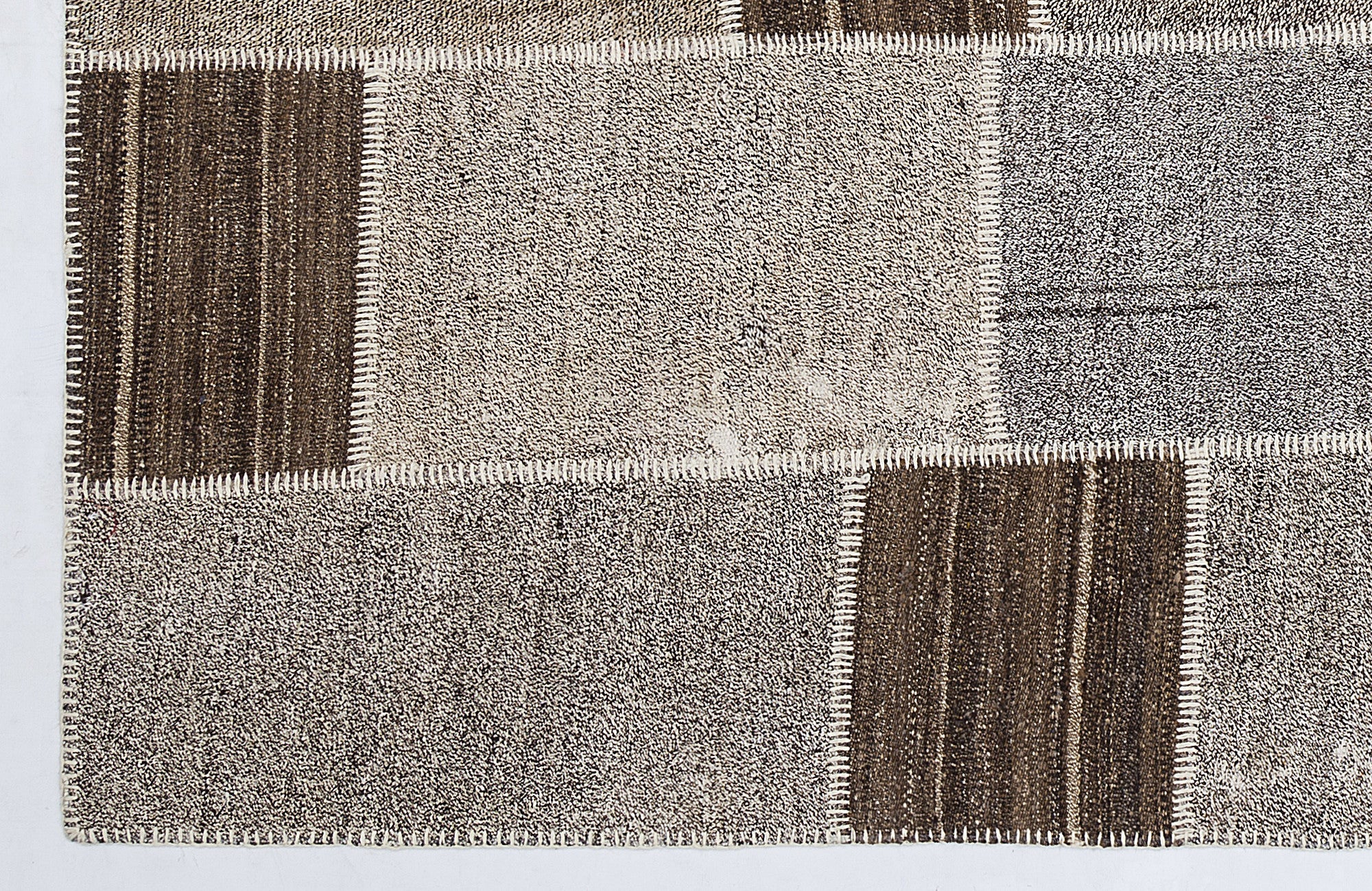 Striped Over Dyed Kilim Patchwork Unique Rug 5'3'' x 7'7'' ft 160 x 230 cm
