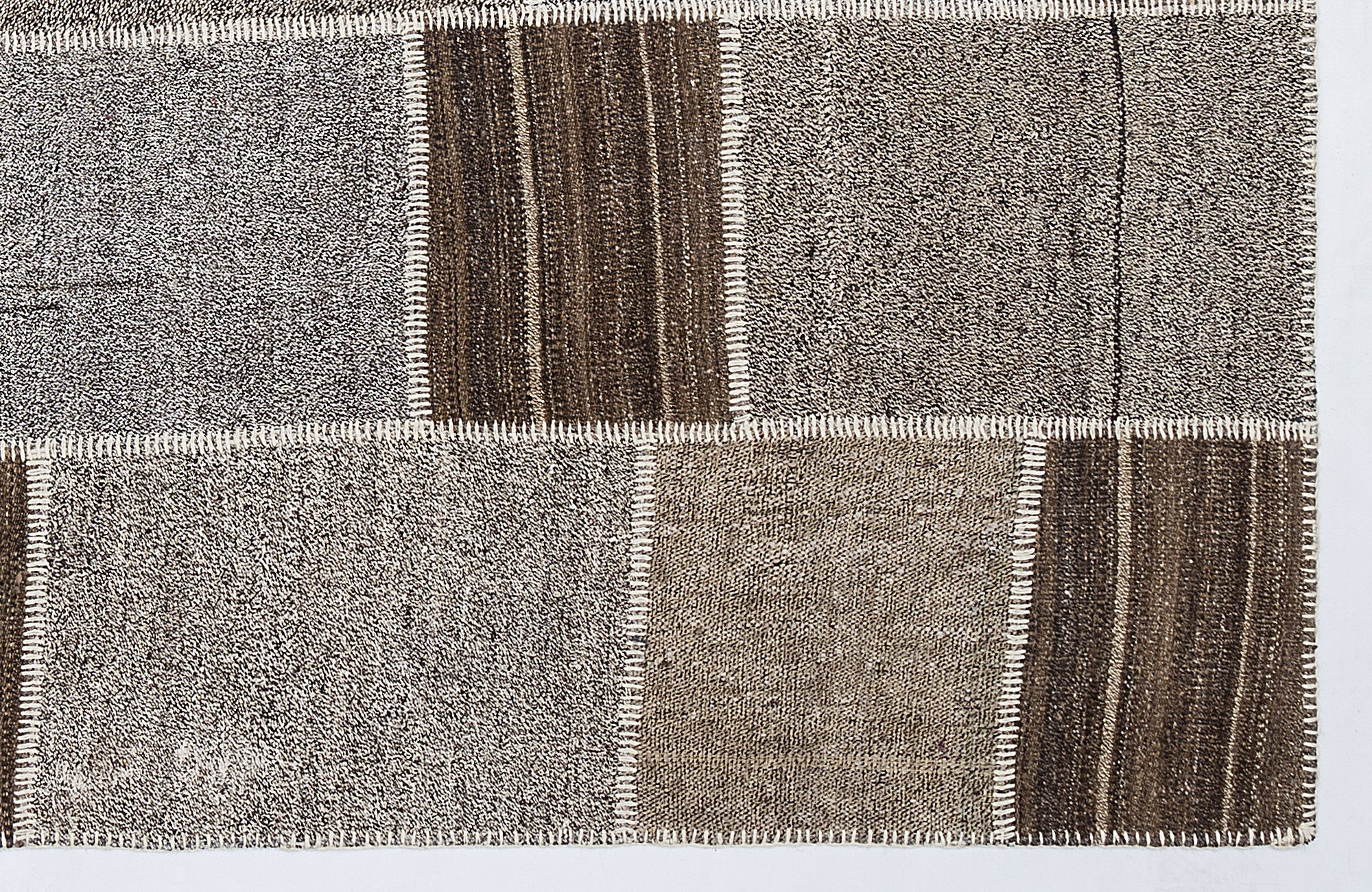 Striped Over Dyed Kilim Patchwork Unique Rug 5'3'' x 7'7'' ft 160 x 230 cm