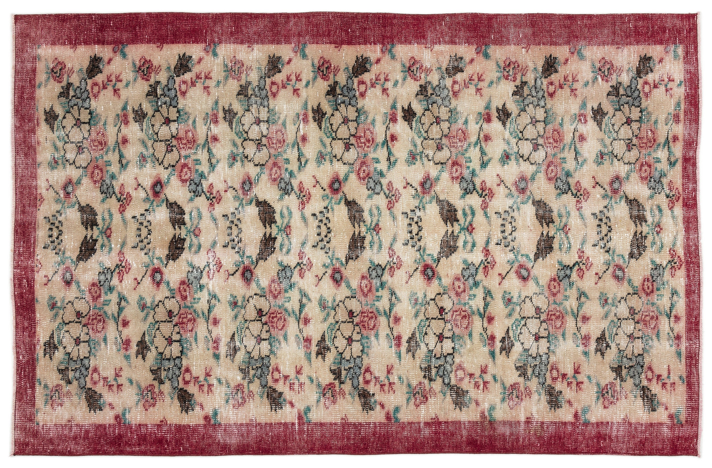 Naturel Over Dyed Vintage Rug 5'3'' x 8'2'' ft 161 x 250 cm