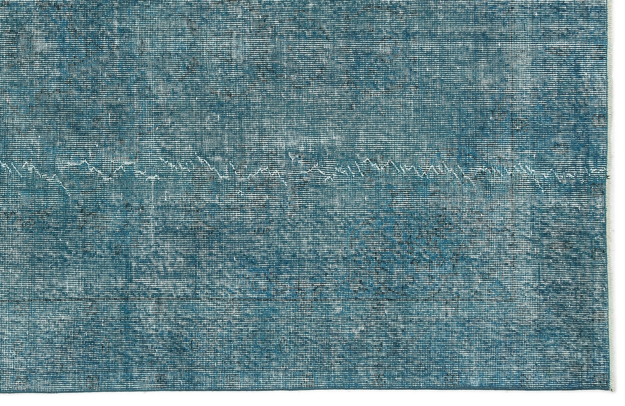 Turquoise  Over Dyed Vintage Rug 5'5'' x 8'11'' ft 164 x 273 cm