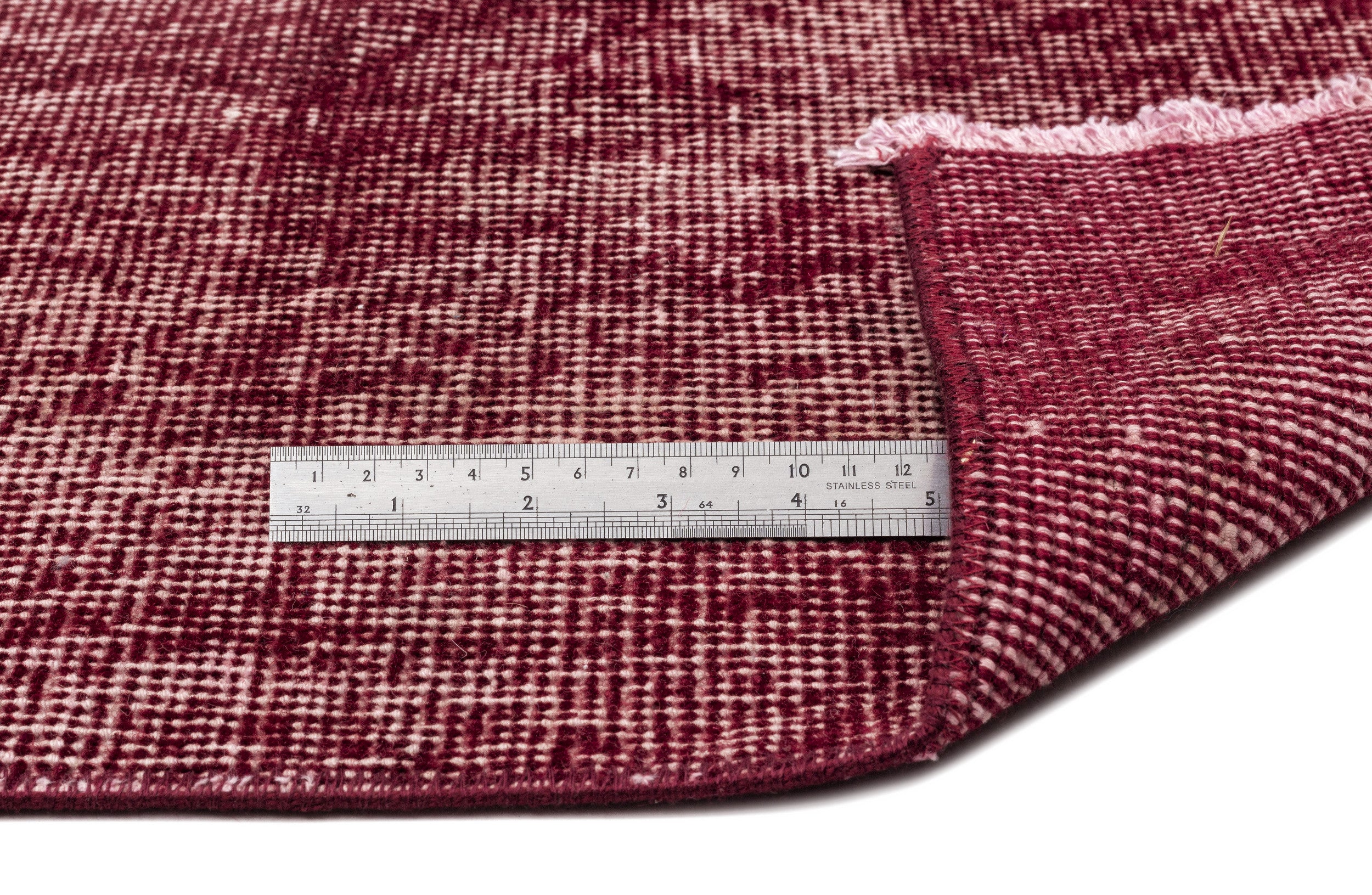 Red Over Dyed Vintage Rug 4'8'' x 8'4'' ft 143 x 255 cm