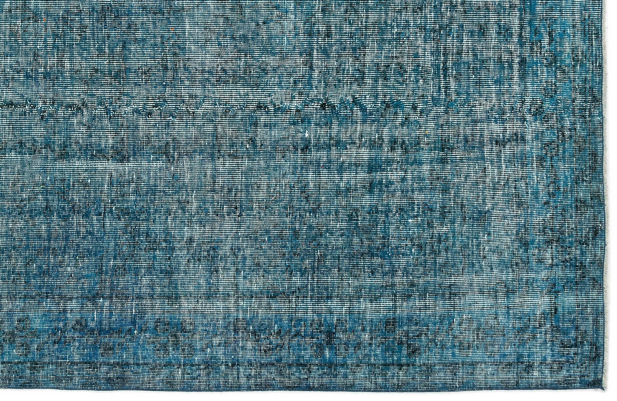 Turquoise  Over Dyed Vintage Rug 4'8'' x 8'1'' ft 141 x 247 cm