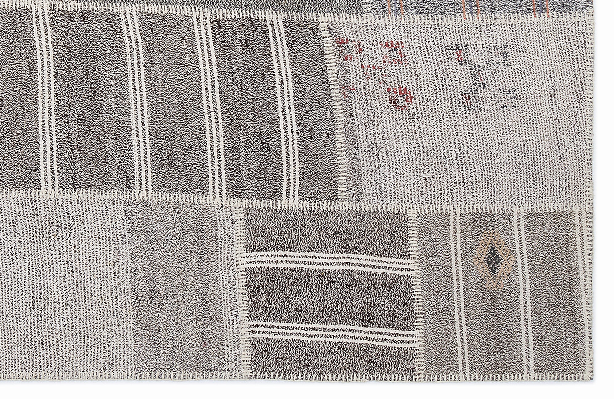 Striped Over Dyed Kilim Patchwork Unique Rug 5'3'' x 7'7'' ft 160 x 230 cm