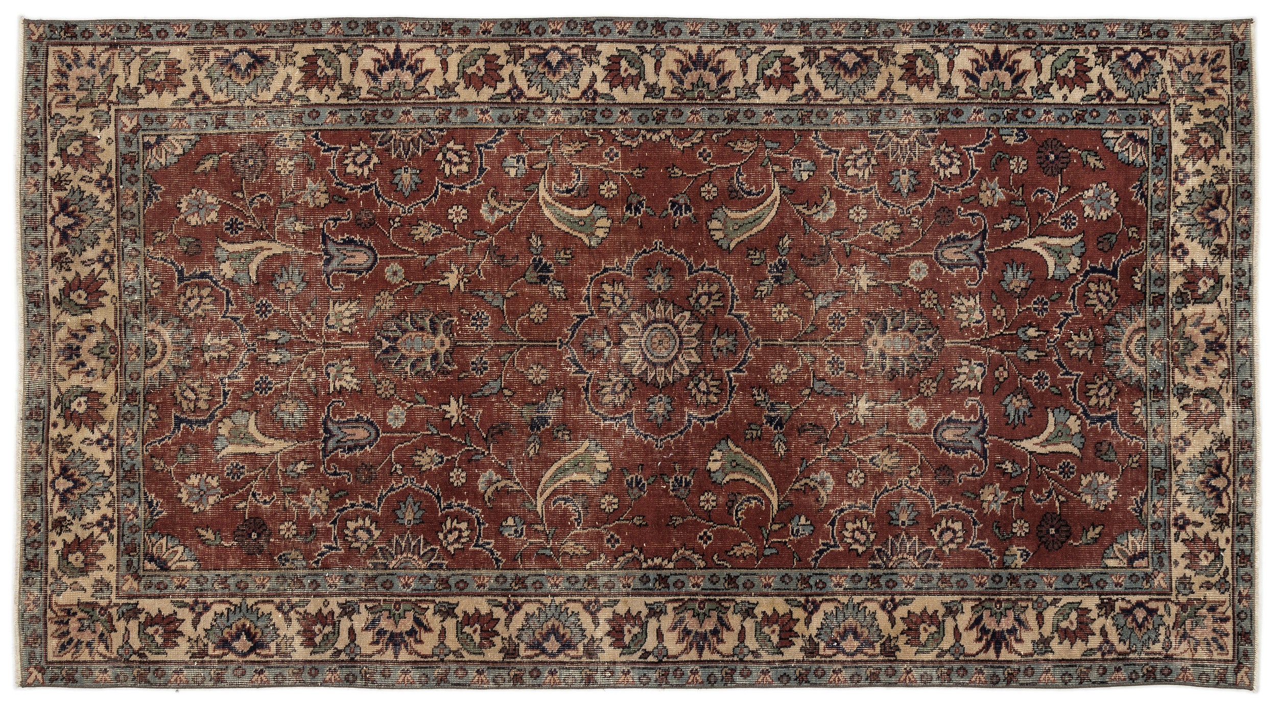 Naturel Over Dyed Vintage Rug 5'5'' x 8'10'' ft 165 x 269 cm