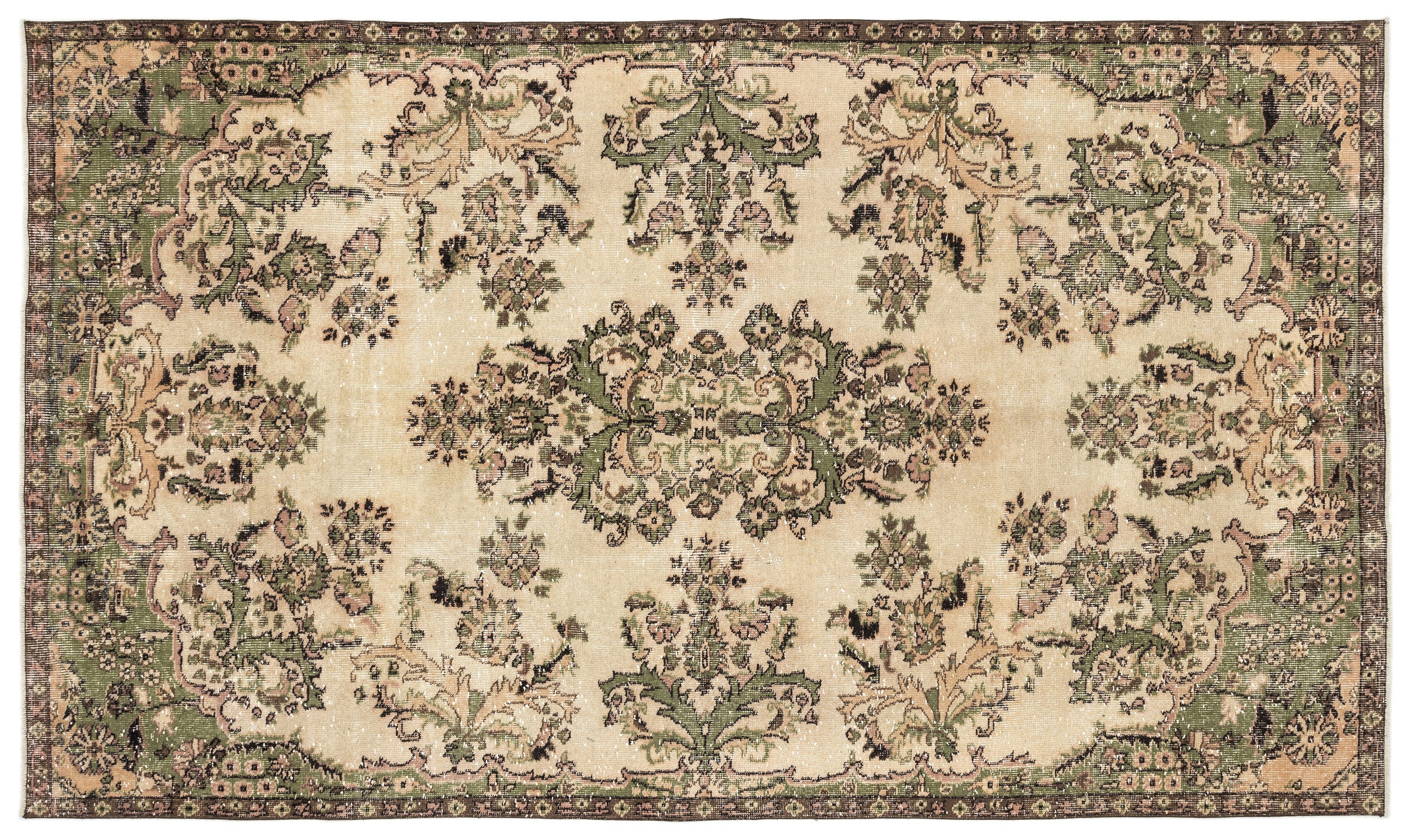 Naturel Over Dyed Vintage Rug 5'10'' x 9'11'' ft 177 x 303 cm