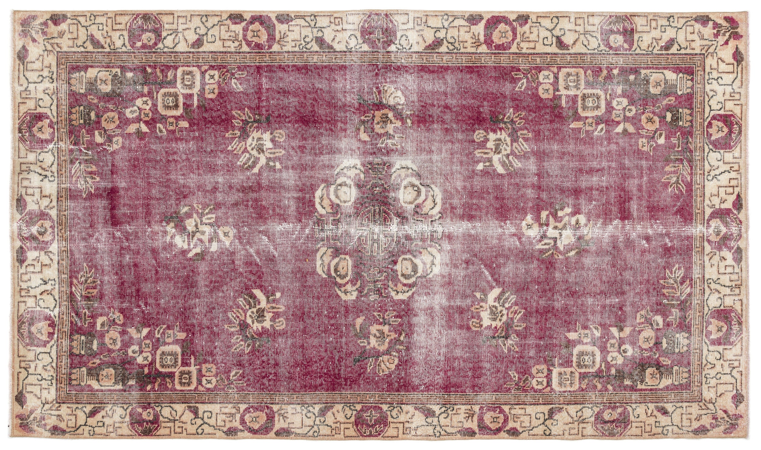 Naturel Over Dyed Vintage Rug 5'3'' x 9'1'' ft 160 x 276 cm