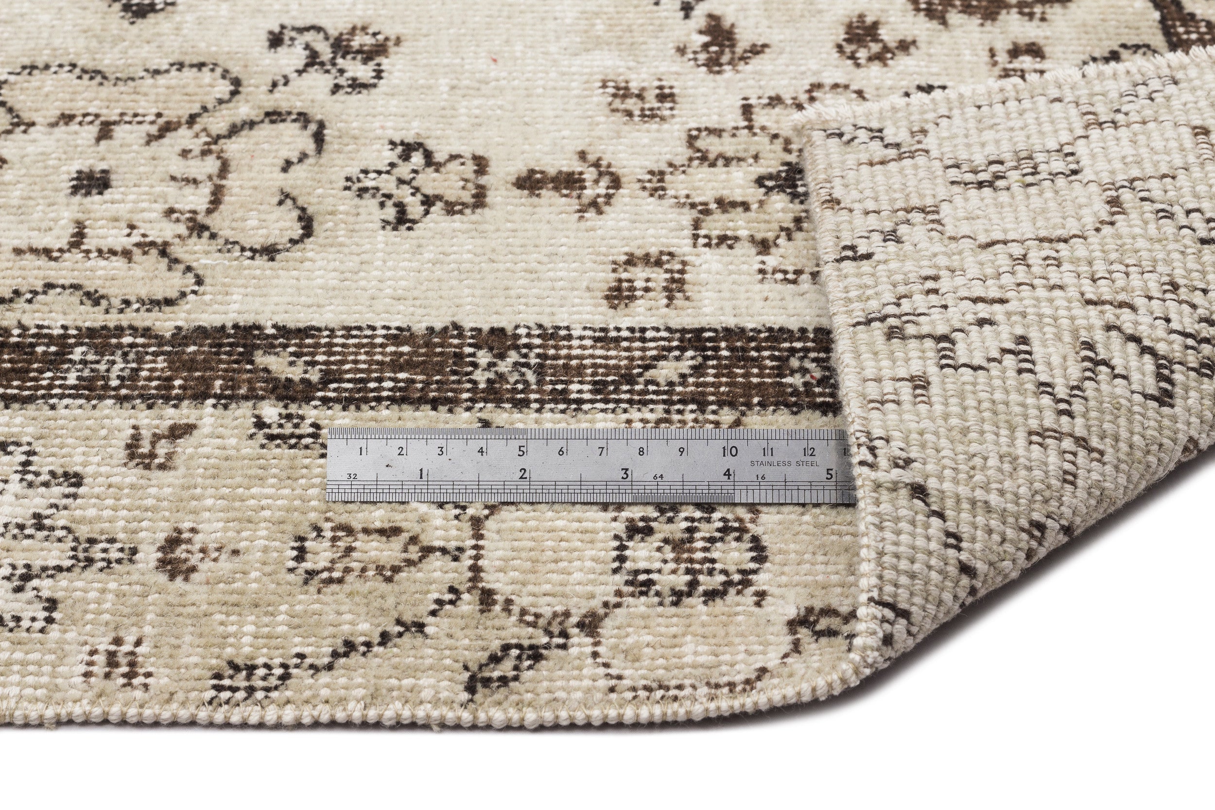 Naturel Over Dyed Vintage Rug 5'2'' x 9'2'' ft 157 x 279 cm