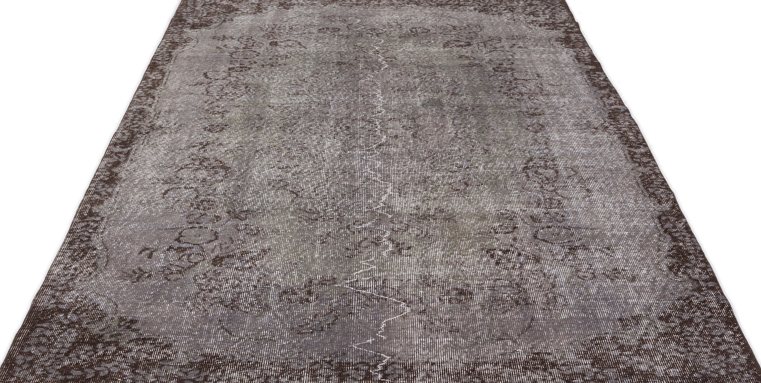 Gray Over Dyed Vintage Rug 5'7'' x 8'9'' ft 170 x 267 cm