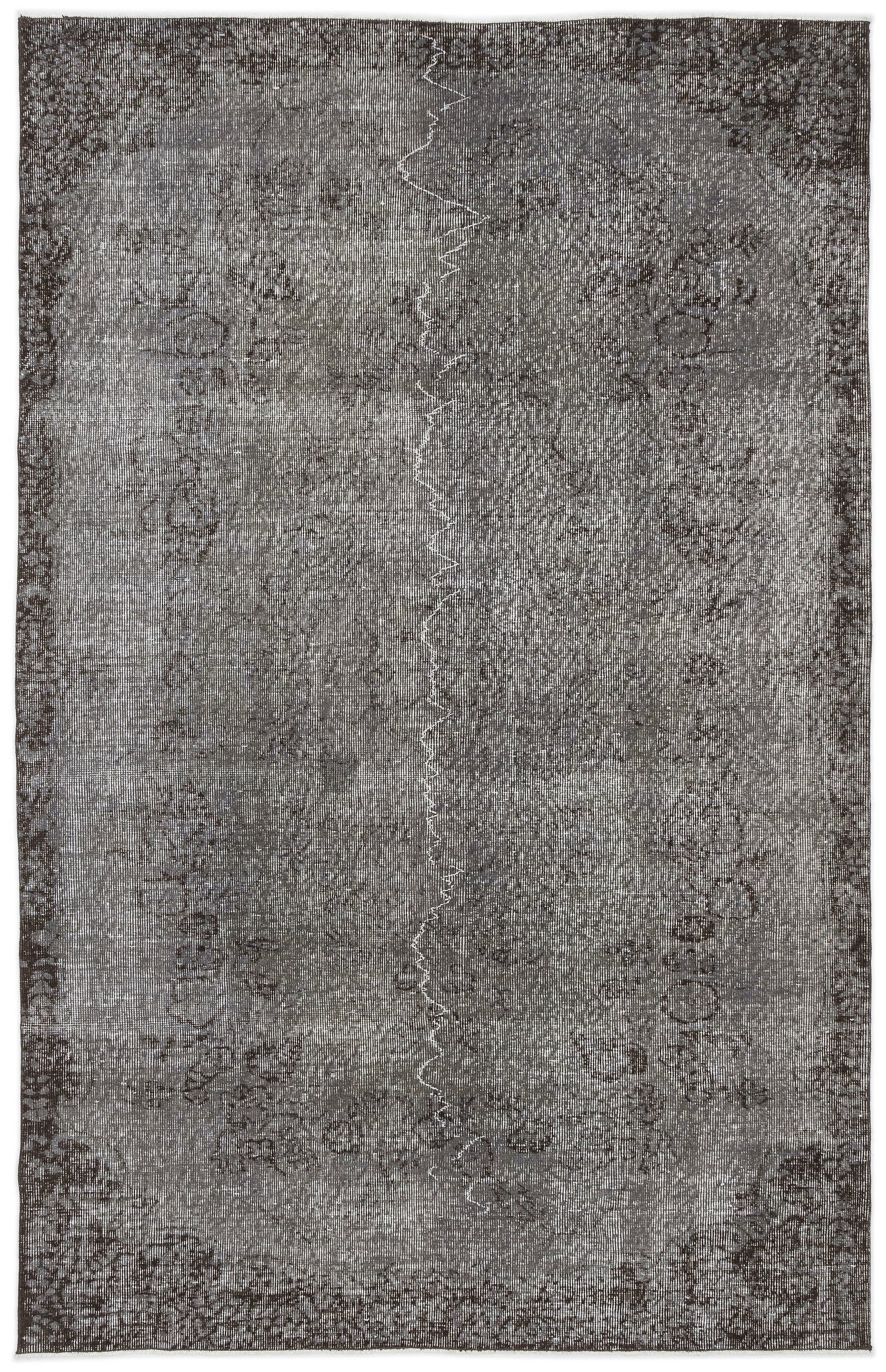 Gray Over Dyed Vintage Rug 5'7'' x 8'9'' ft 170 x 267 cm