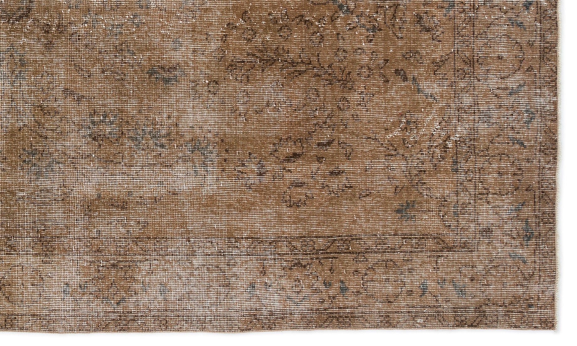 Brown Over Dyed Vintage Rug 5'2'' x 8'8'' ft 158 x 265 cm