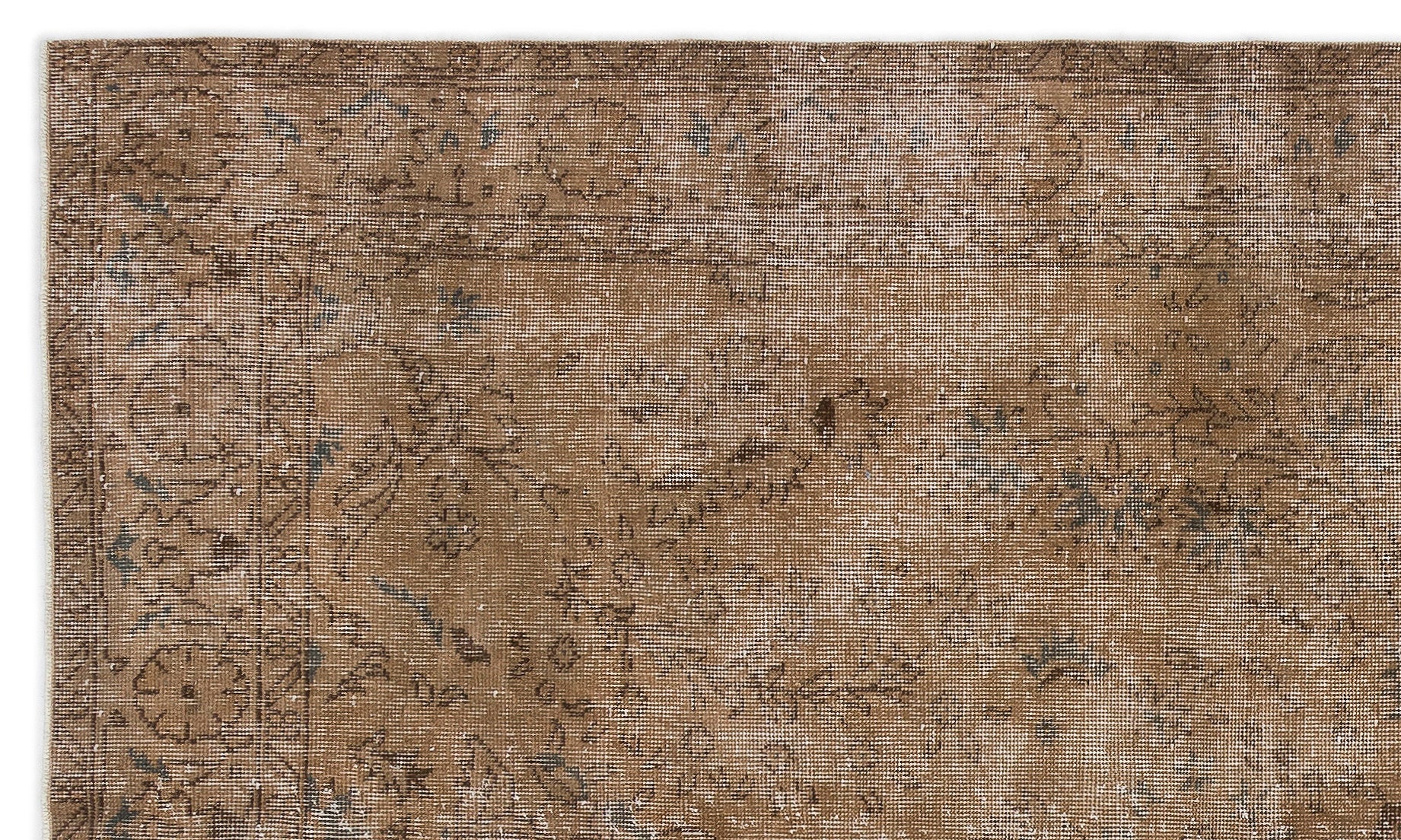 Brown Over Dyed Vintage Rug 5'2'' x 8'8'' ft 158 x 265 cm