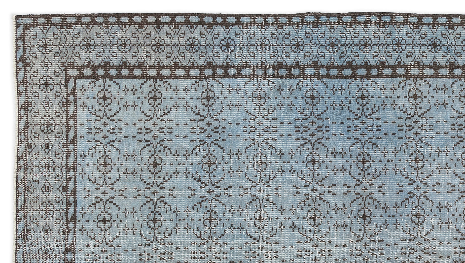 Blue Over Dyed Vintage Rug 4'11'' x 8'9'' ft 149 x 267 cm