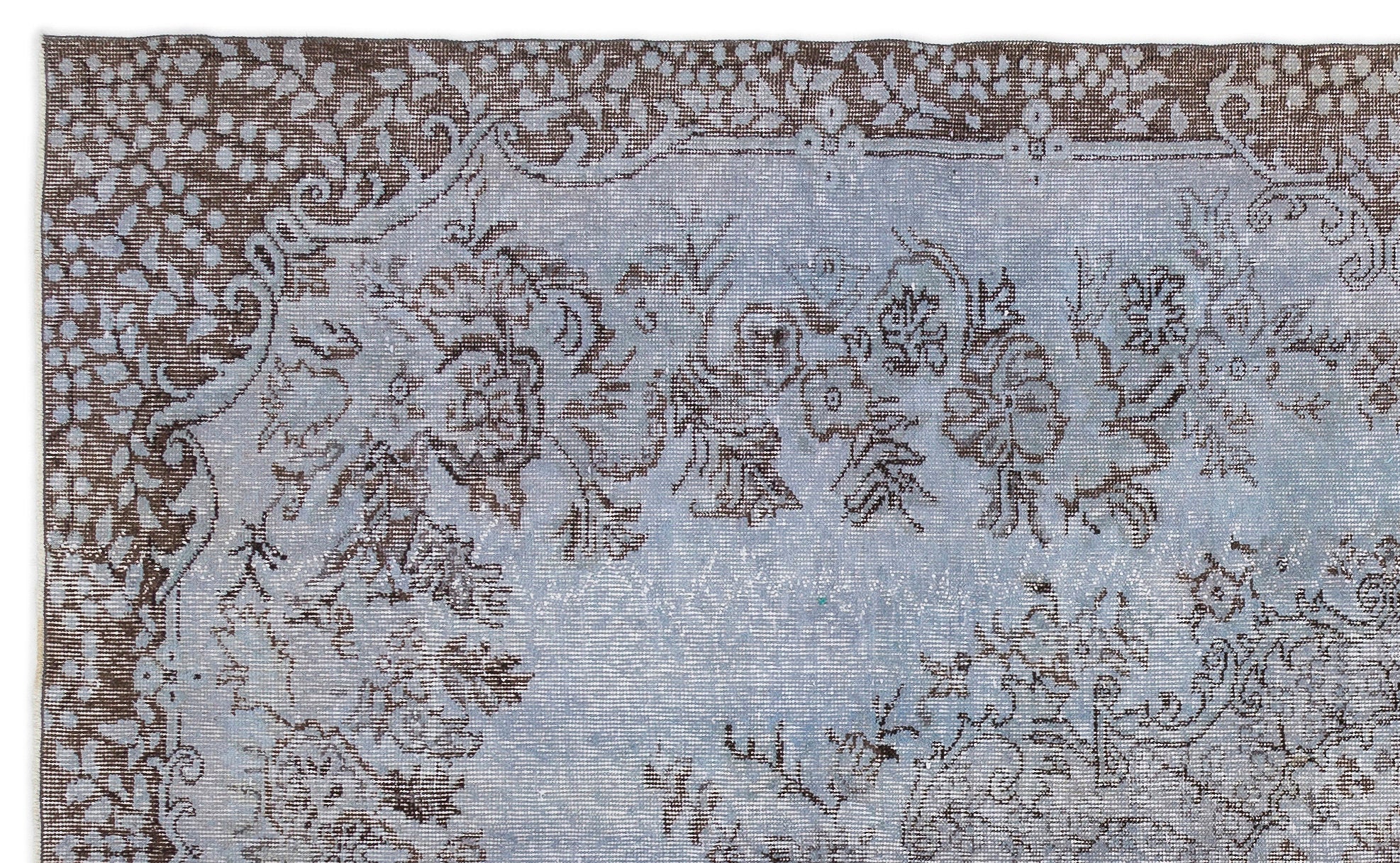 Blue Over Dyed Vintage Rug 5'9'' x 9'5'' ft 176 x 287 cm