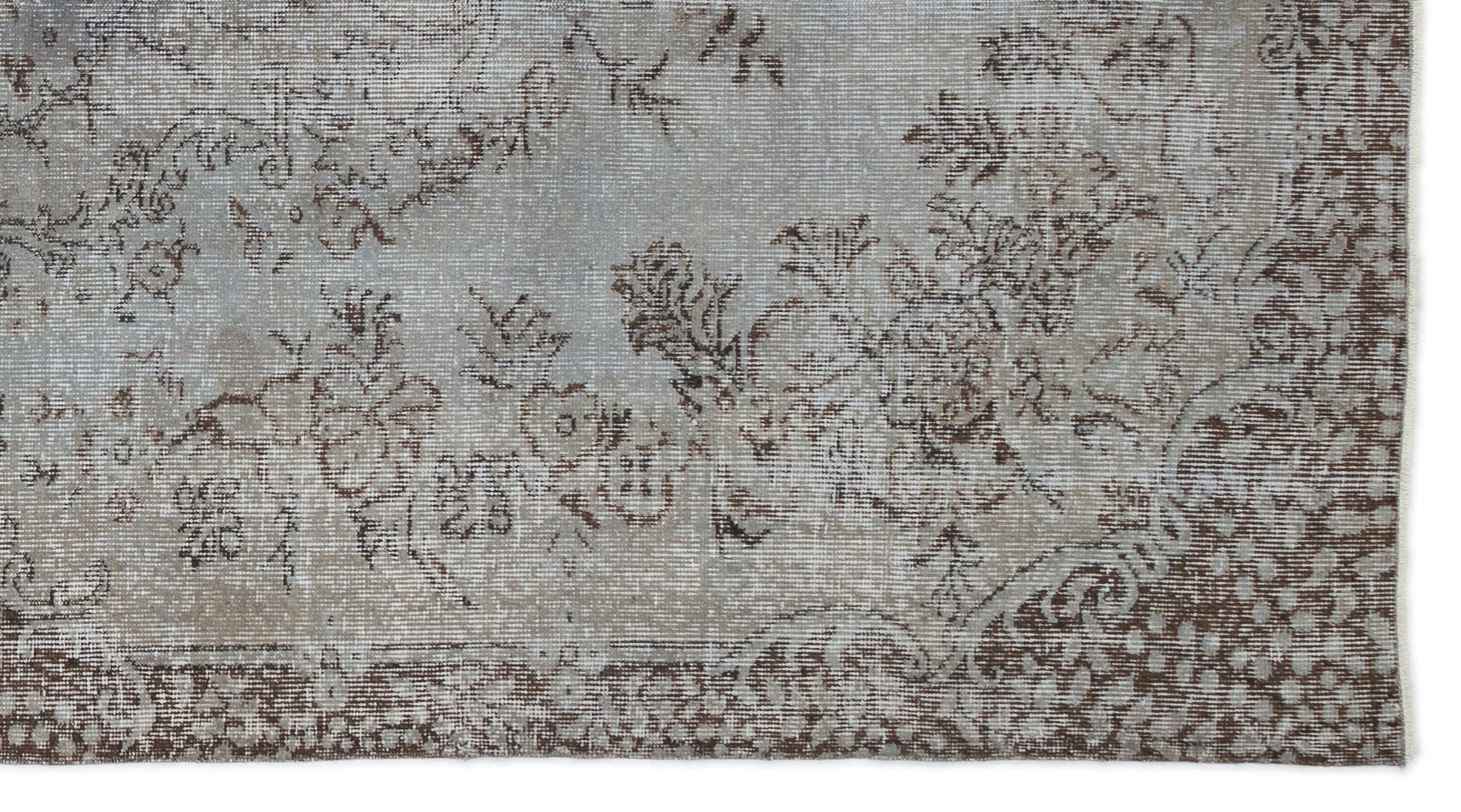 Gray Over Dyed Vintage Rug 4'12'' x 9'1'' ft 152 x 278 cm