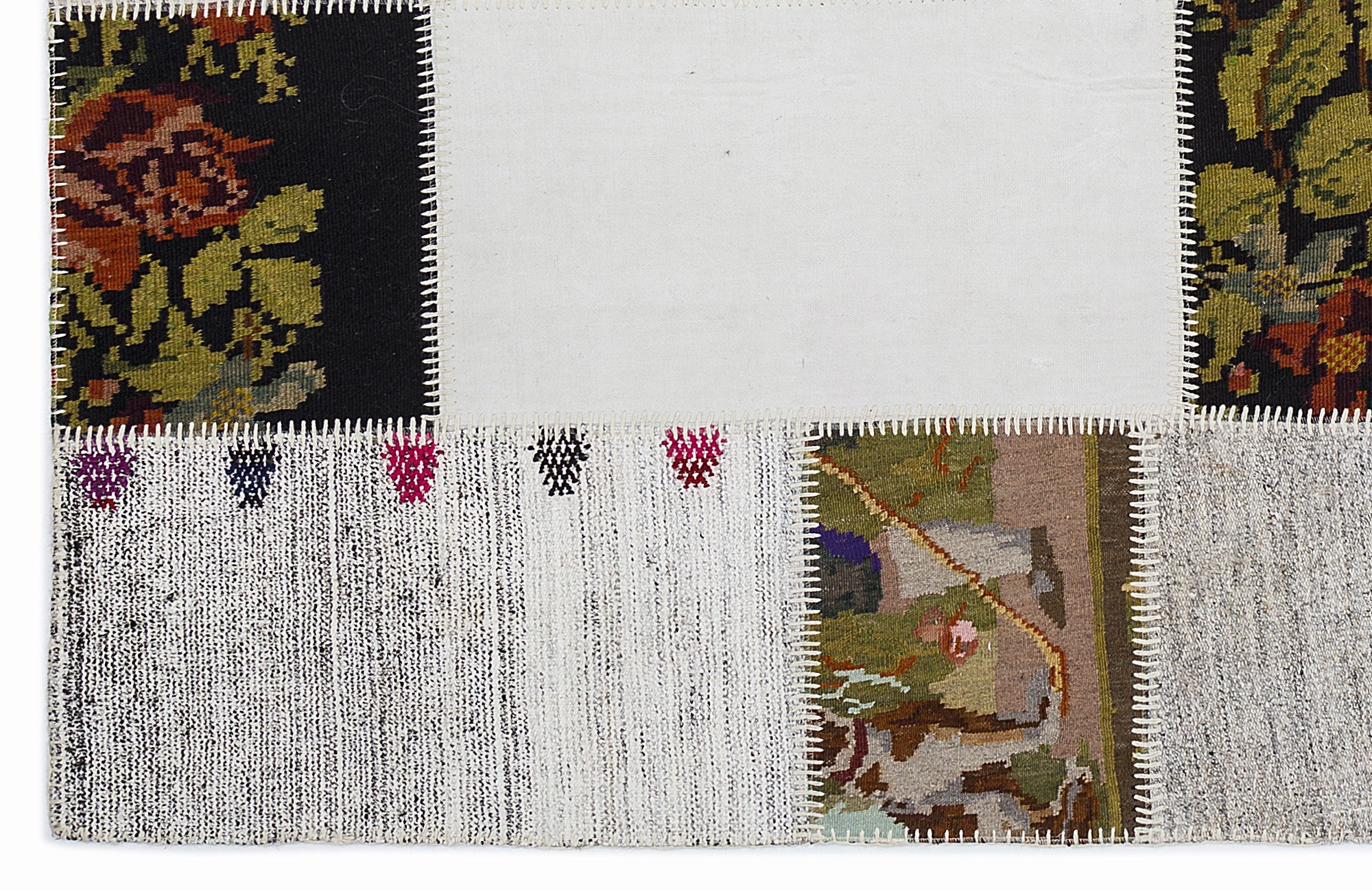 Karabakh Over Dyed Kilim Patchwork Unique Rug 5'3'' x 7'7'' ft 160 x 230 cm