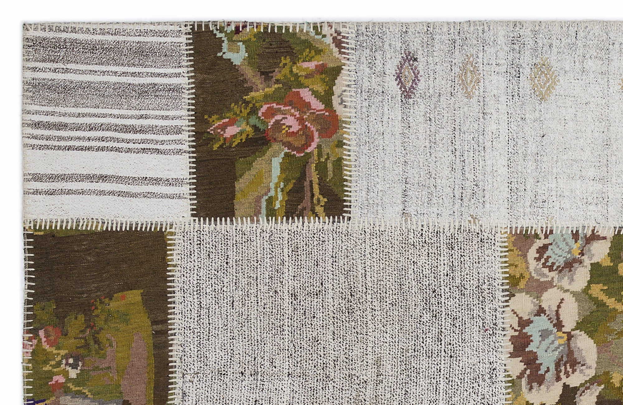 Karabakh Over Dyed Kilim Patchwork Unique Rug 5'3'' x 7'7'' ft 160 x 230 cm