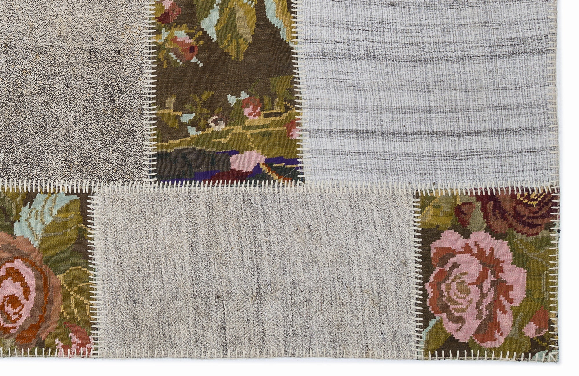 Karabakh Over Dyed Kilim Patchwork Unique Rug 5'3'' x 7'7'' ft 160 x 230 cm