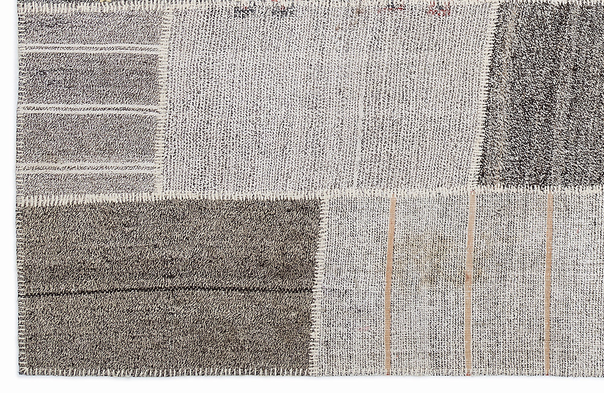 Striped Over Dyed Kilim Patchwork Unique Rug 5'3'' x 7'7'' ft 160 x 230 cm