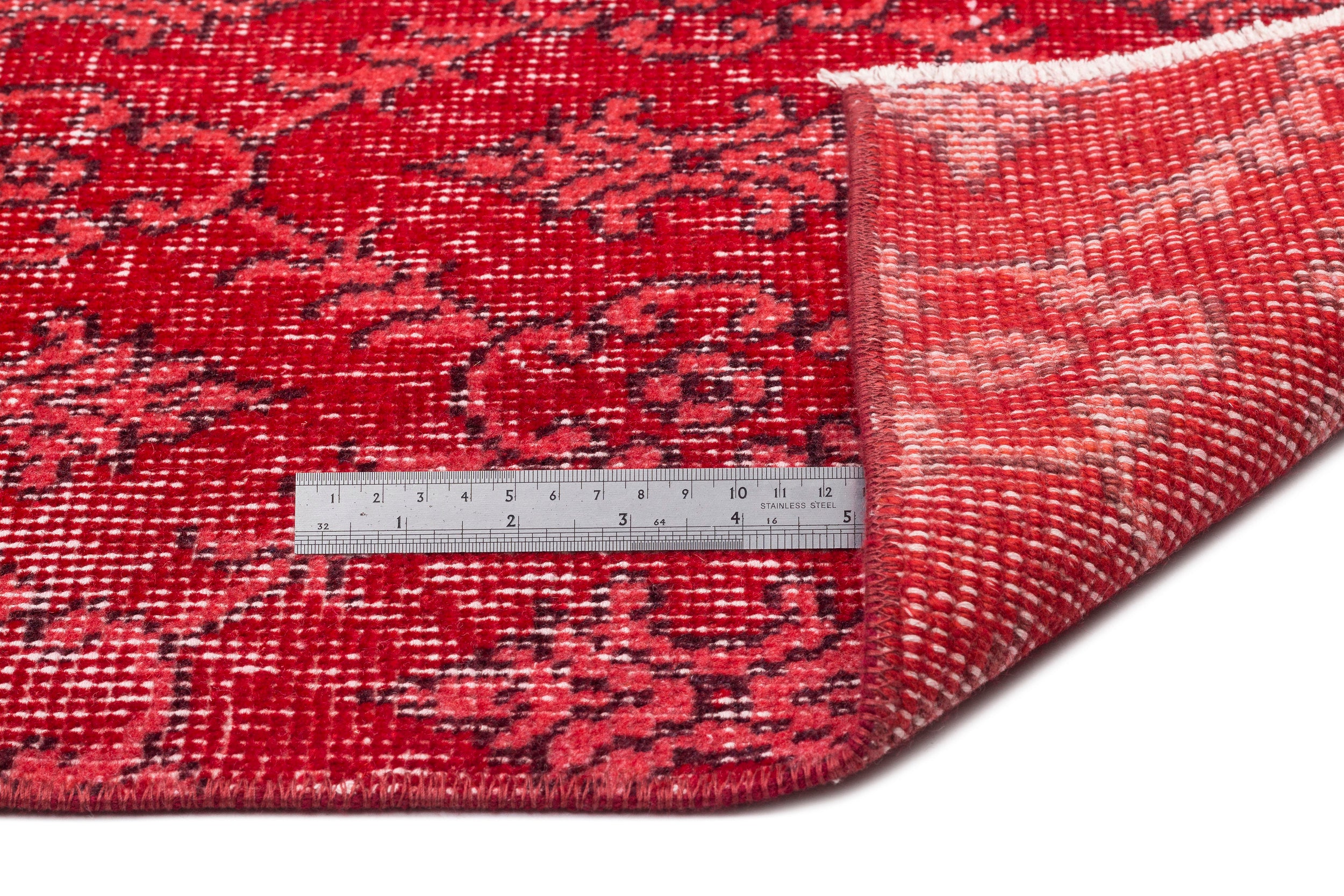 Red Over Dyed Vintage Rug 5'1'' x 9'0'' ft 156 x 275 cm