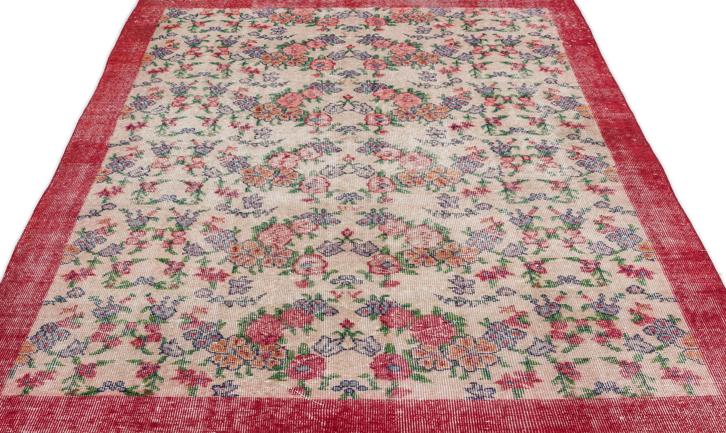 Retro Over Dyed Vintage Rug 5'5'' x 8'8'' ft 165 x 264 cm