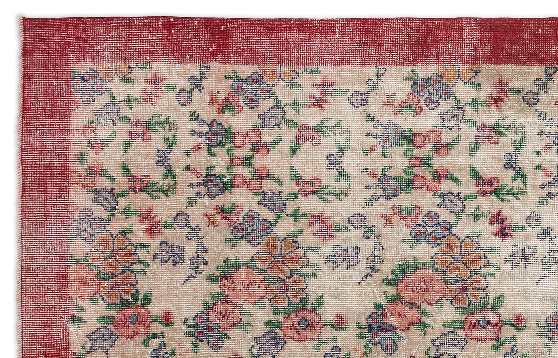 Retro Over Dyed Vintage Rug 5'5'' x 8'8'' ft 165 x 264 cm