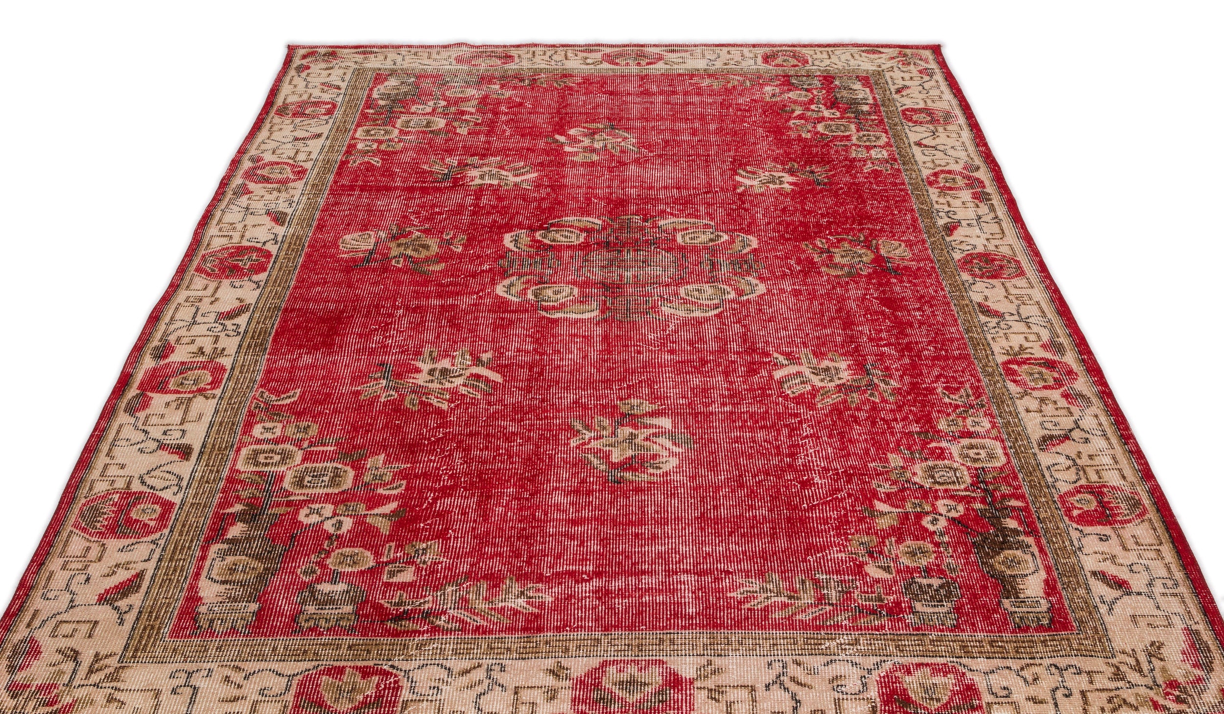 Naturel Over Dyed Vintage Rug 5'7'' x 9'1'' ft 169 x 276 cm