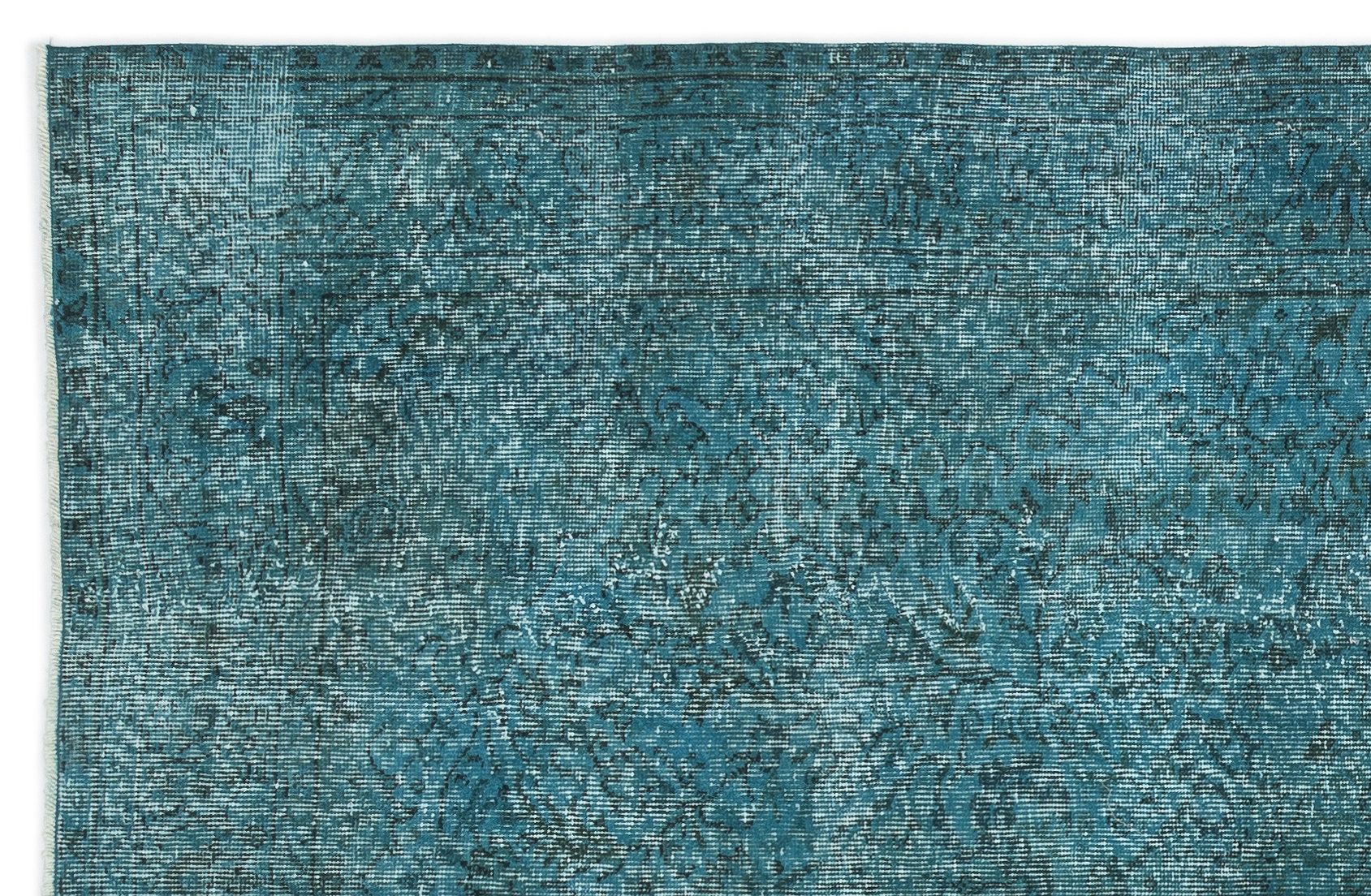 Turquoise  Over Dyed Vintage Rug 5'2'' x 8'0'' ft 158 x 244 cm
