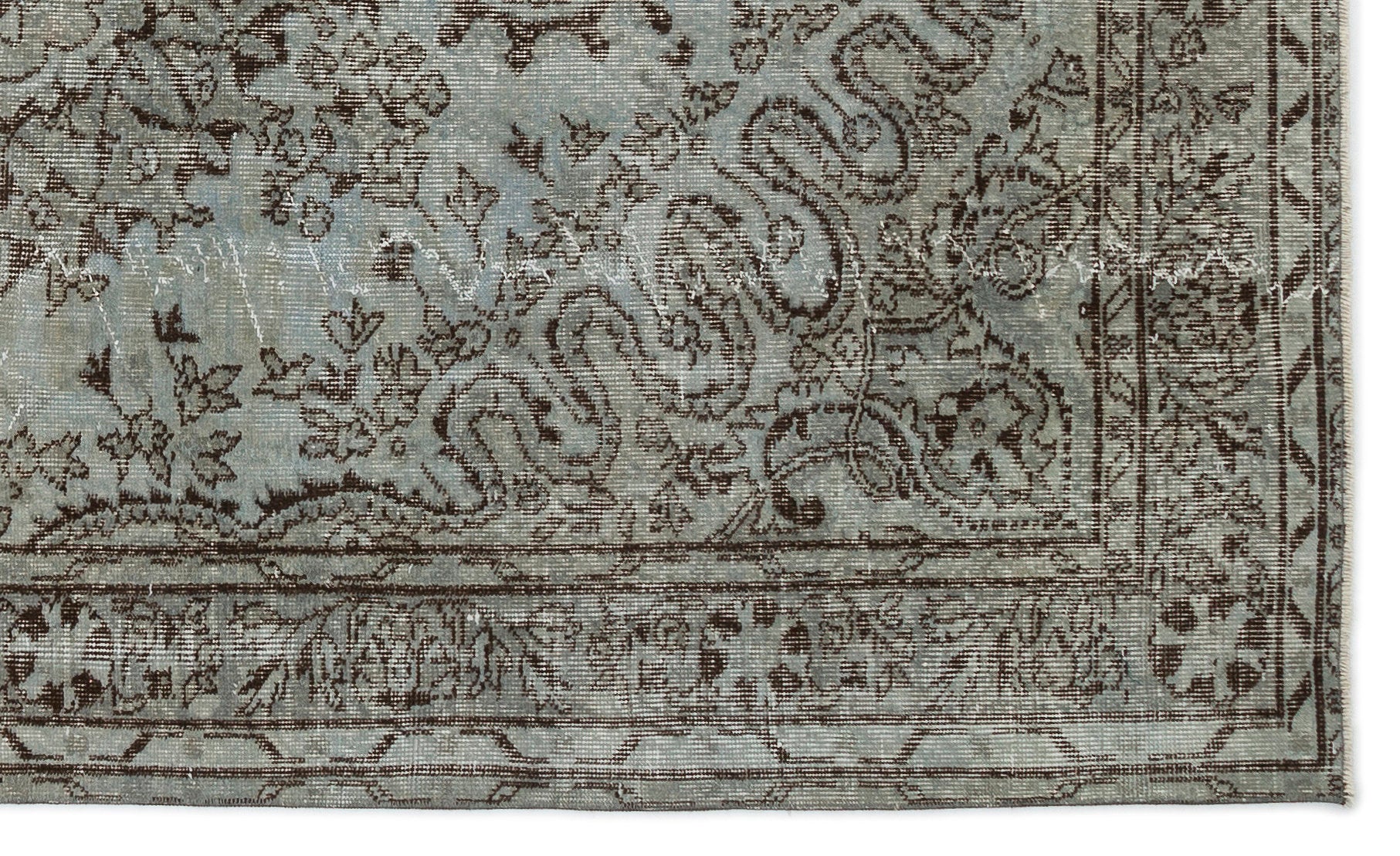 Gray Over Dyed Vintage Rug 5'4'' x 8'7'' ft 163 x 262 cm