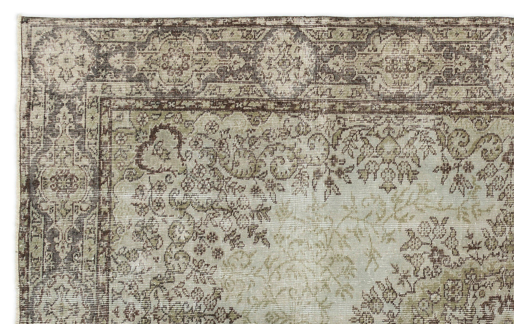 Green Over Dyed Vintage Rug 5'3'' x 8'4'' ft 161 x 253 cm
