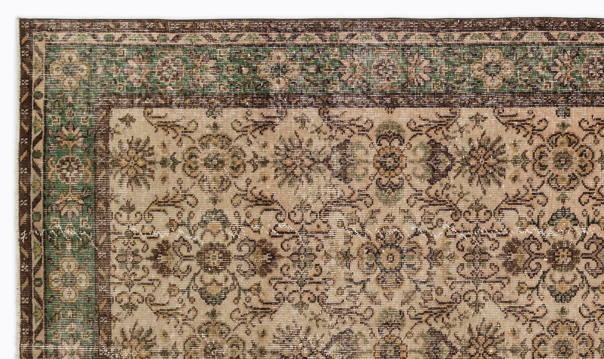 Naturel Over Dyed Vintage Rug 5'8'' x 9'7'' ft 172 x 293 cm