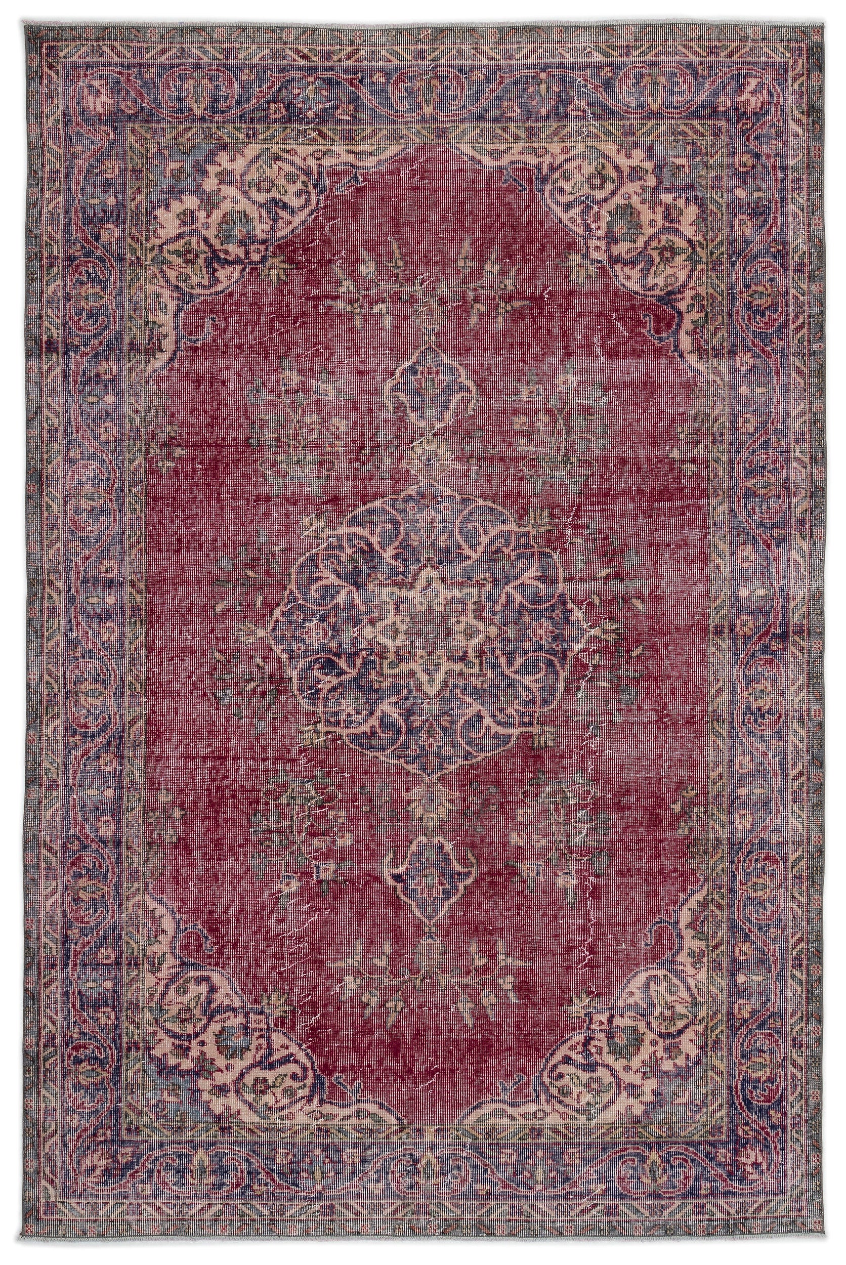 Naturel Over Dyed Vintage Rug 5'10'' x 8'10'' ft 178 x 270 cm