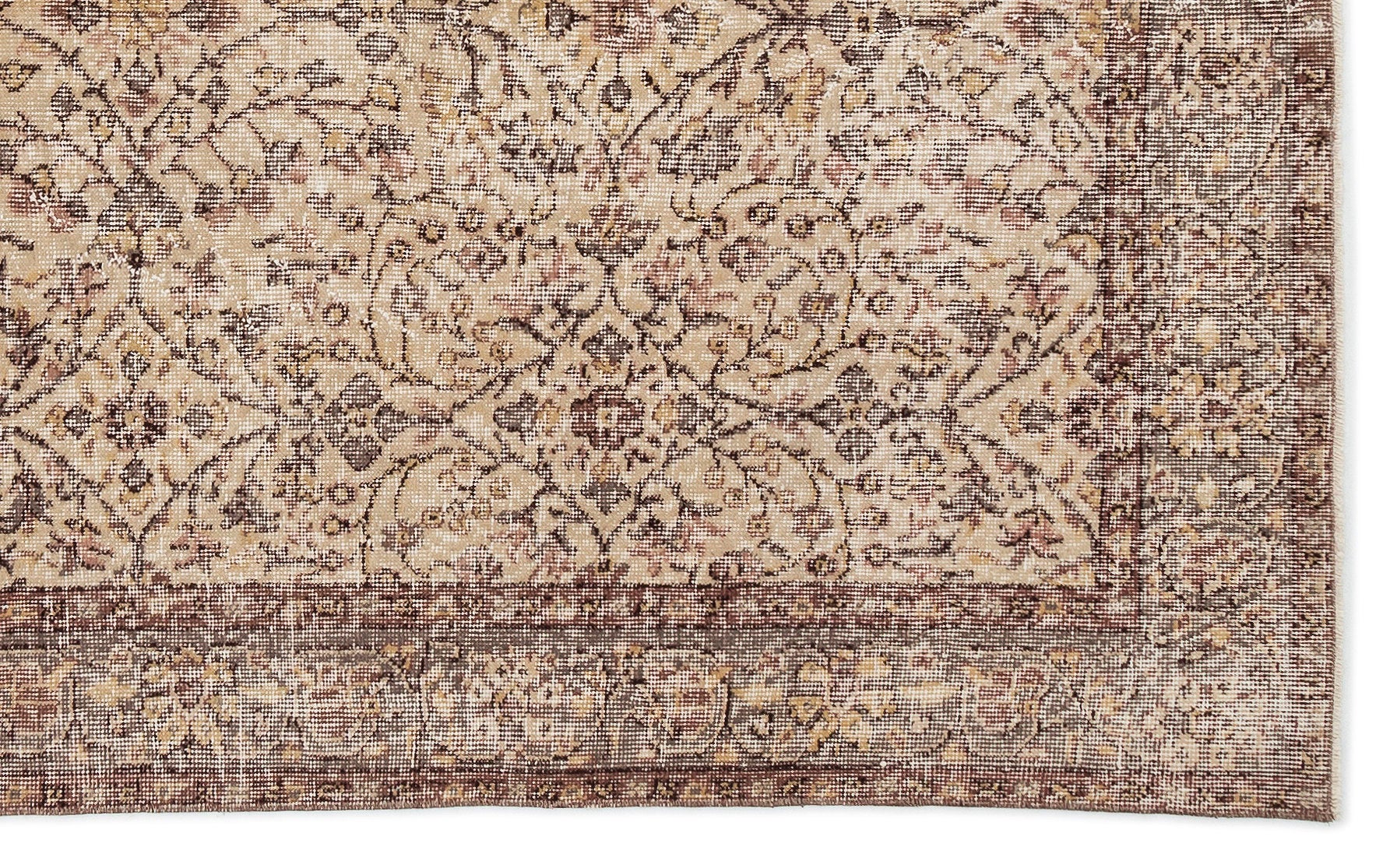 Beige Over Dyed Vintage Rug 5'1'' x 8'8'' ft 156 x 263 cm