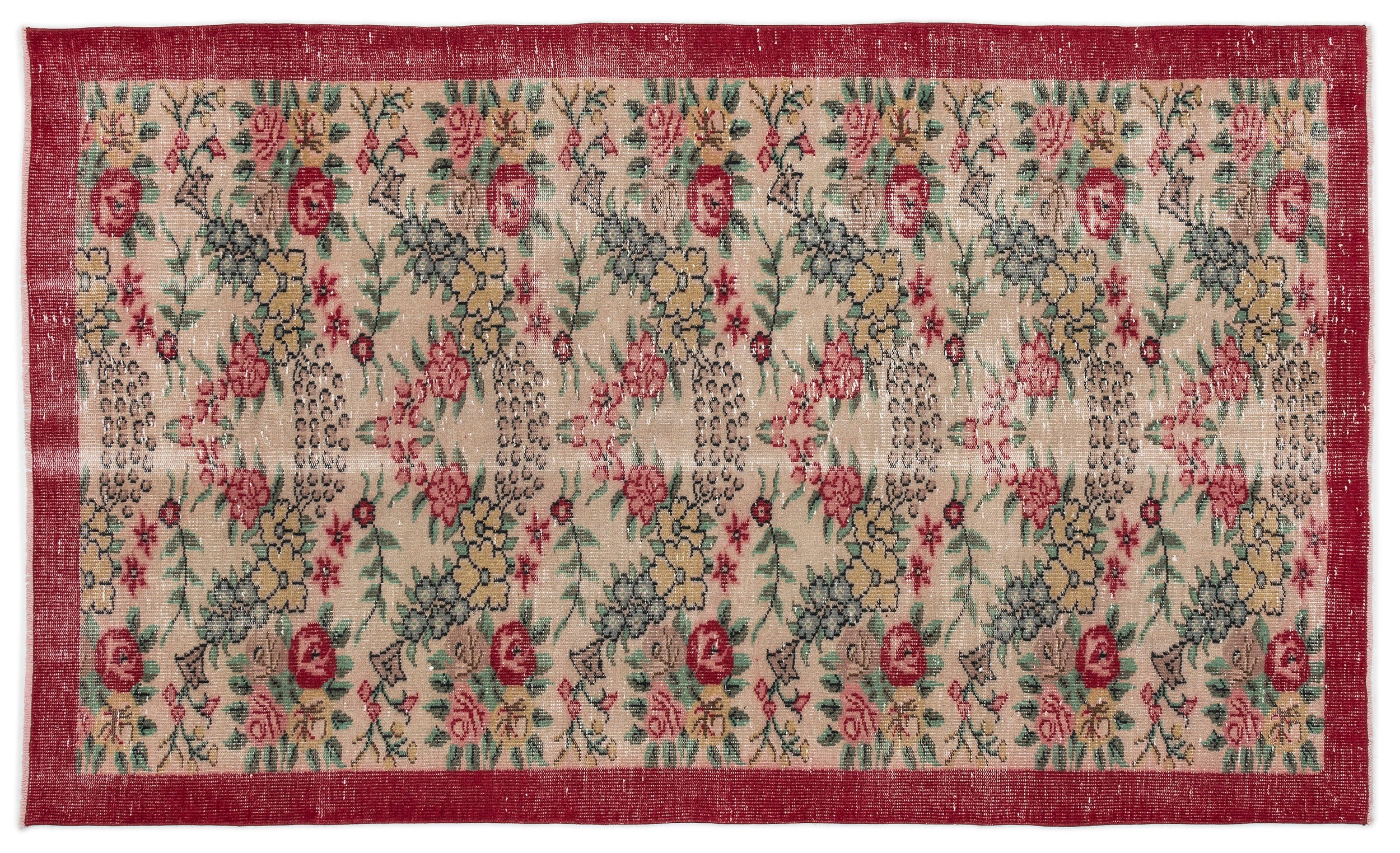 Retro Over Dyed Vintage Rug 5'3'' x 8'4'' ft 161 x 253 cm