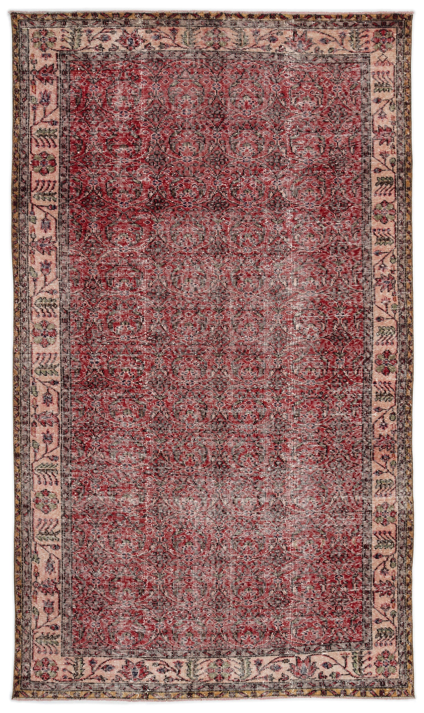 Naturel Over Dyed Vintage Rug 5'3'' x 9'1'' ft 161 x 276 cm