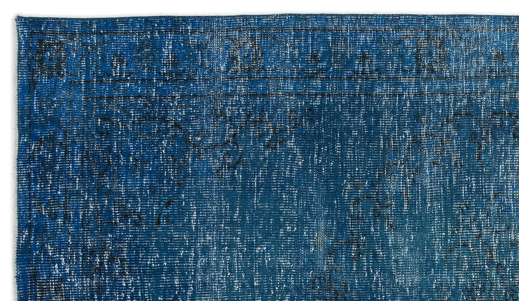 Turquoise  Over Dyed Vintage Rug 5'1'' x 8'10'' ft 154 x 268 cm